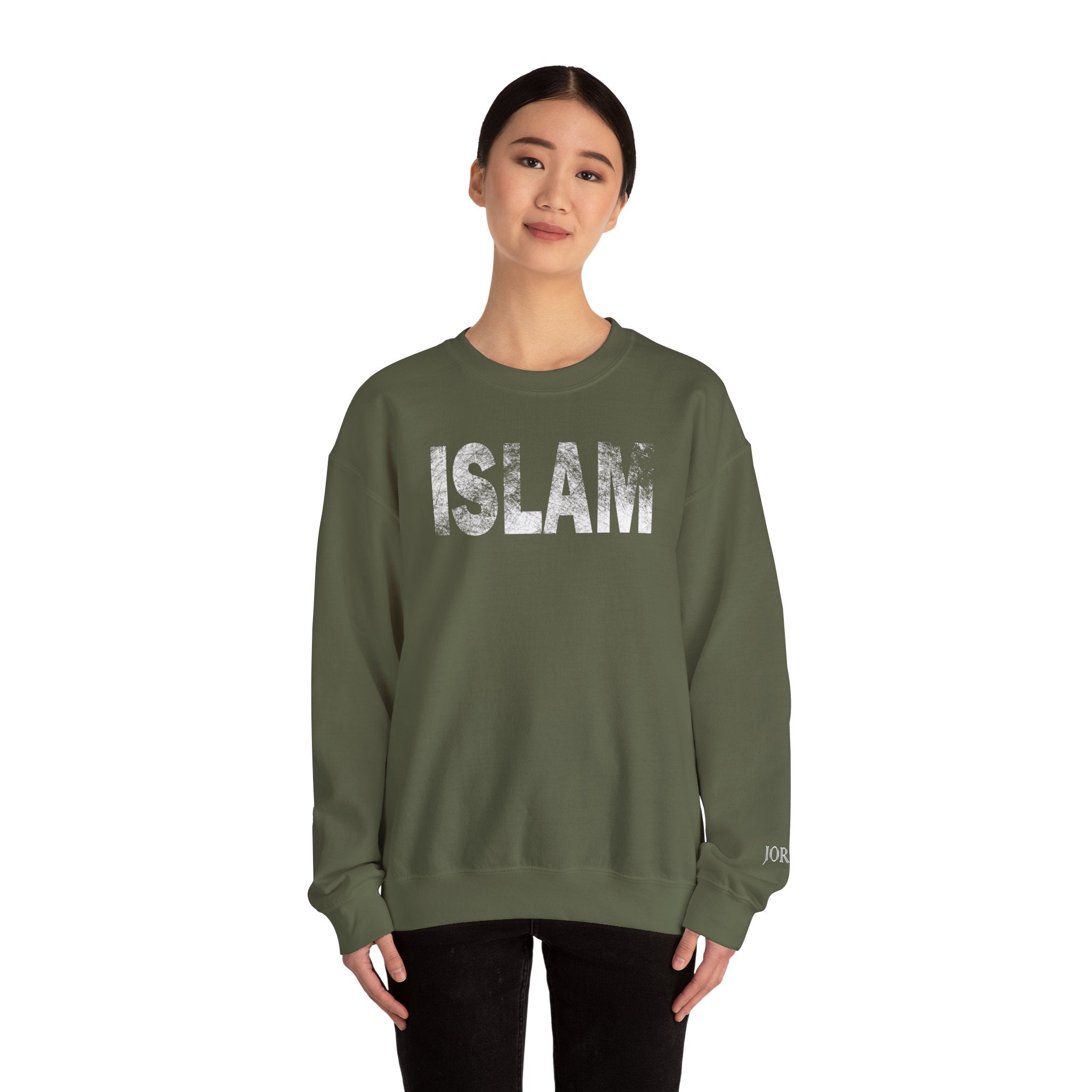 Islam Distressed Crewneck Sweatshirt — Minimal Faith Graphic Pullover