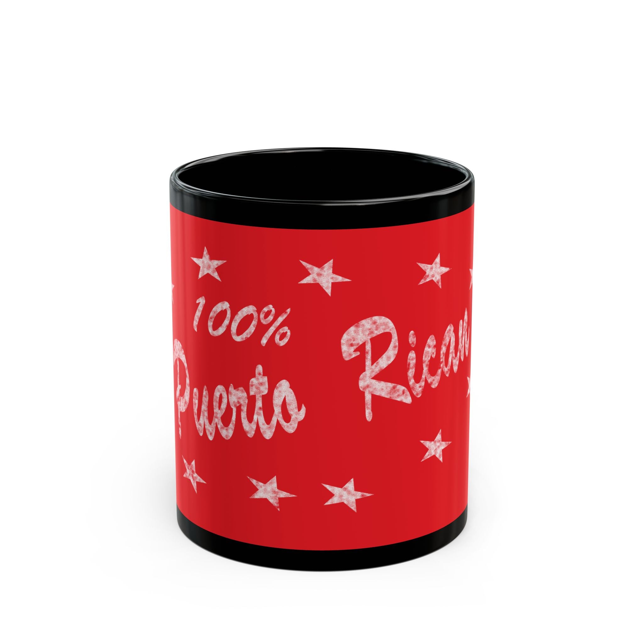 100% Puerto Rican Black Coffee Mug – Red Stars Design (11oz, 15oz)
