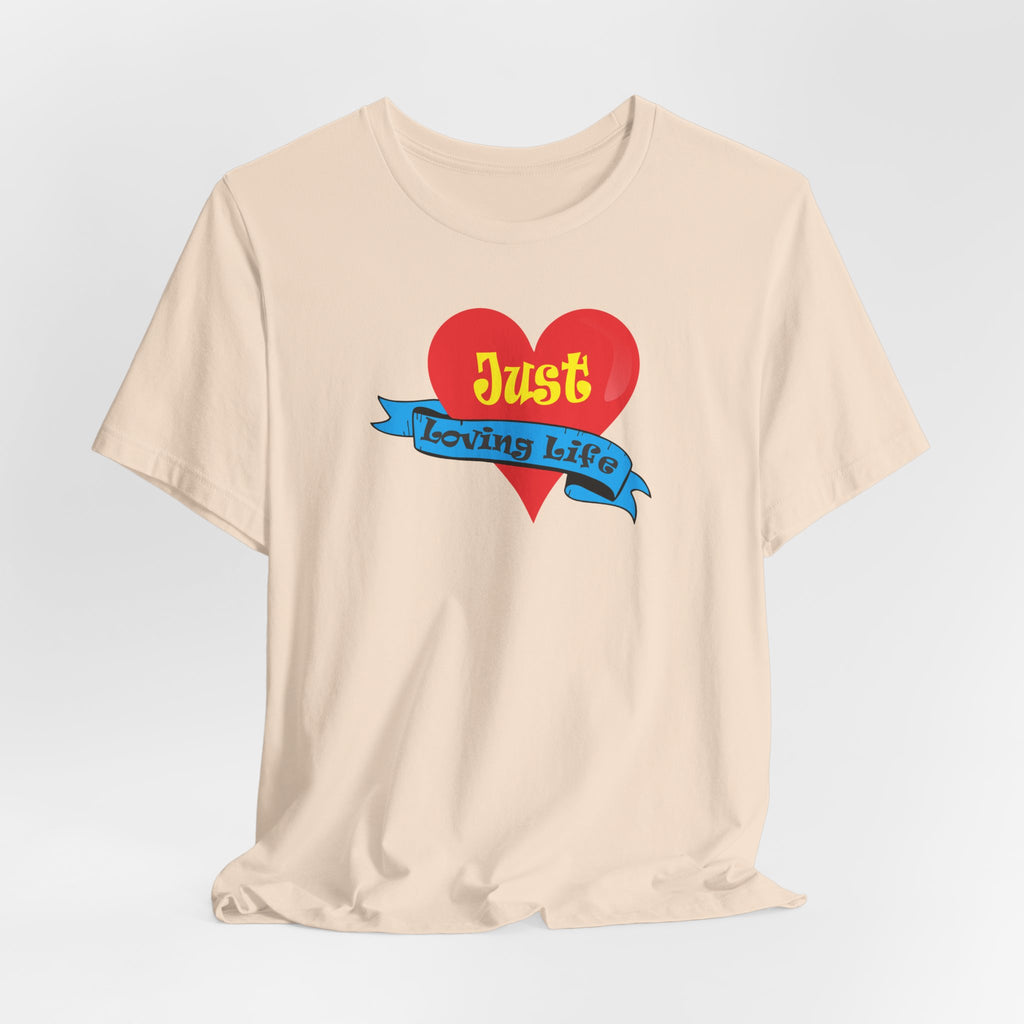 Just Loving Life Heart Tee — Positive Vintage Graphic T-Shirt