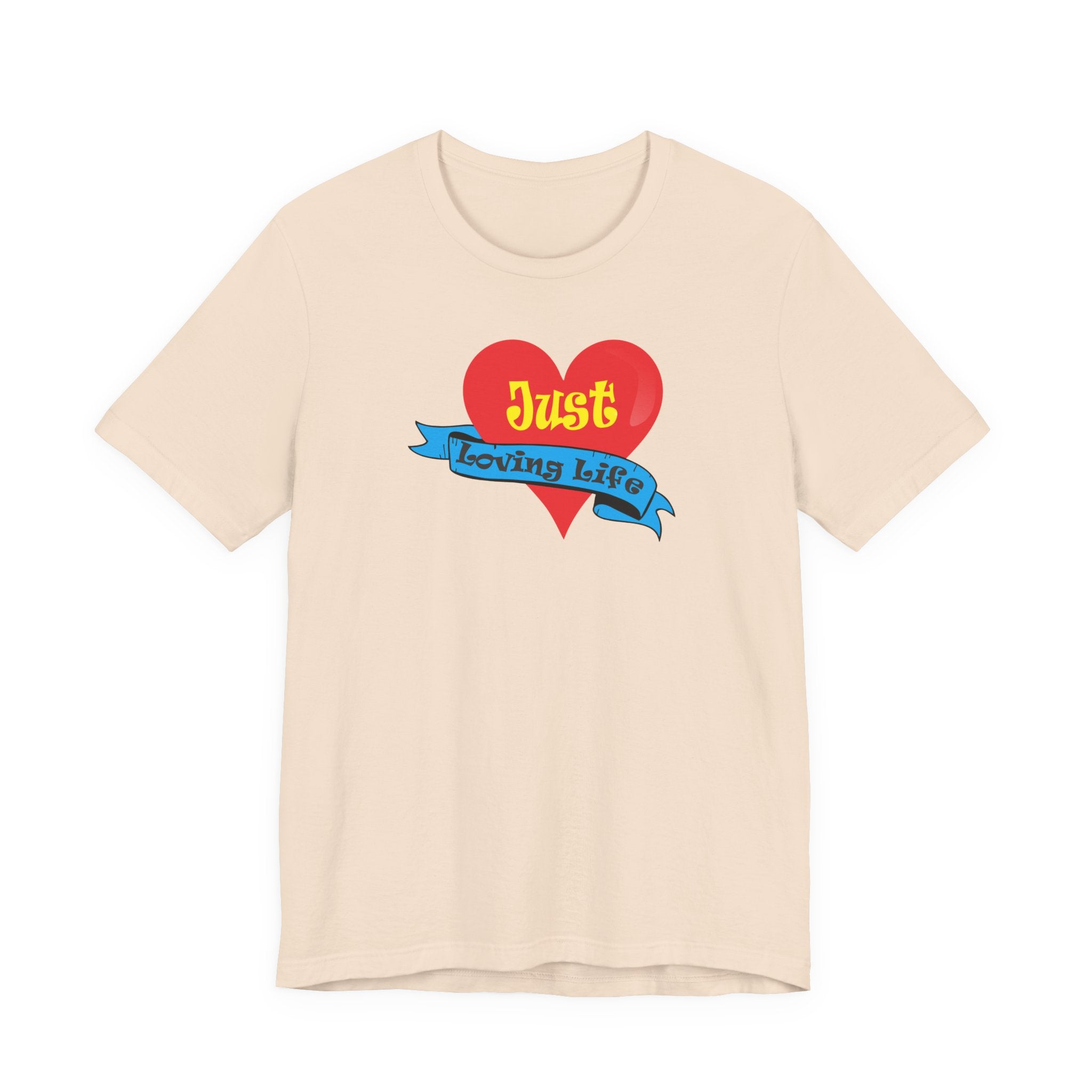Just Loving Life Heart Tee — Positive Vintage Graphic T-Shirt