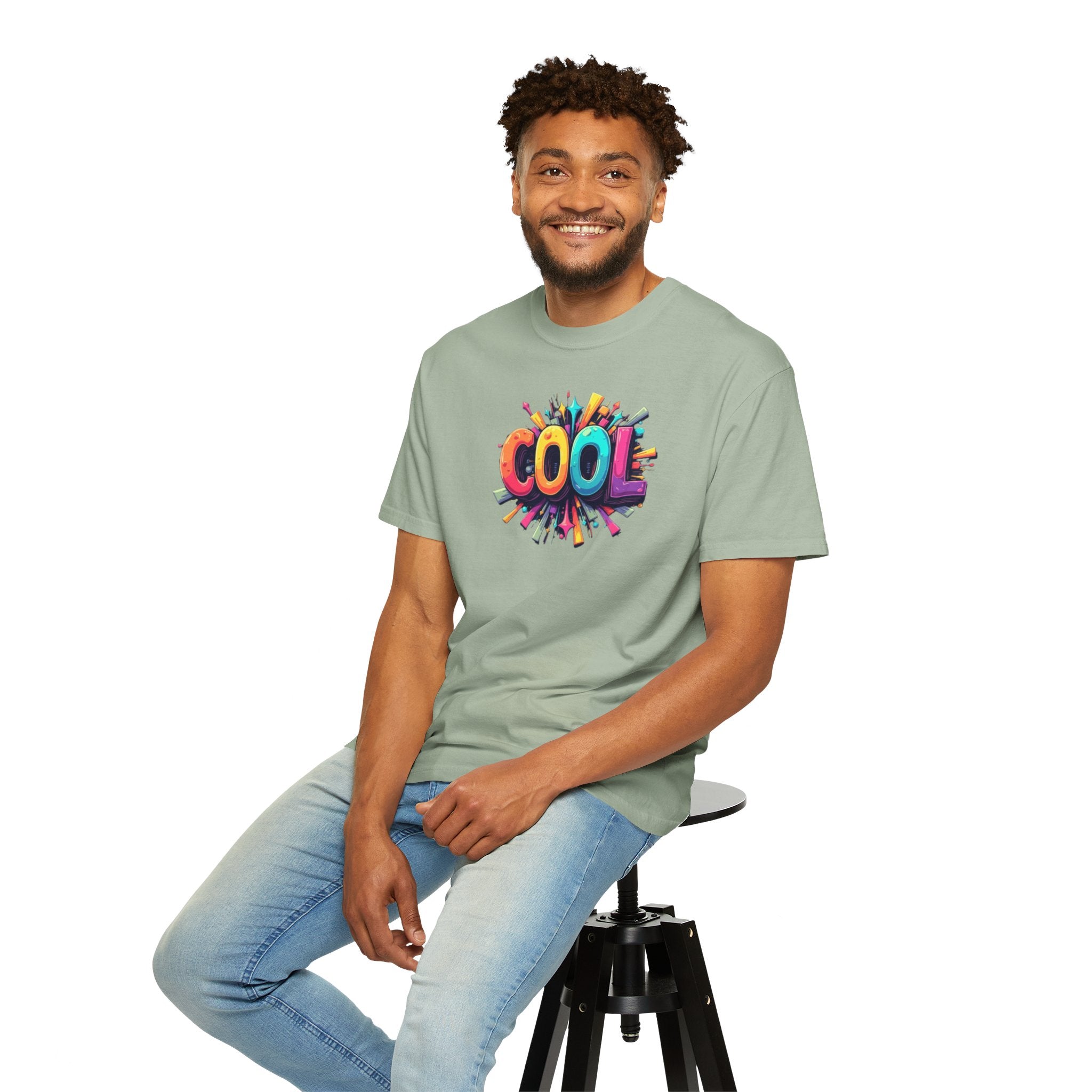 Cool Graphic T-Shirt — Colorful 3D Retro Text Tee