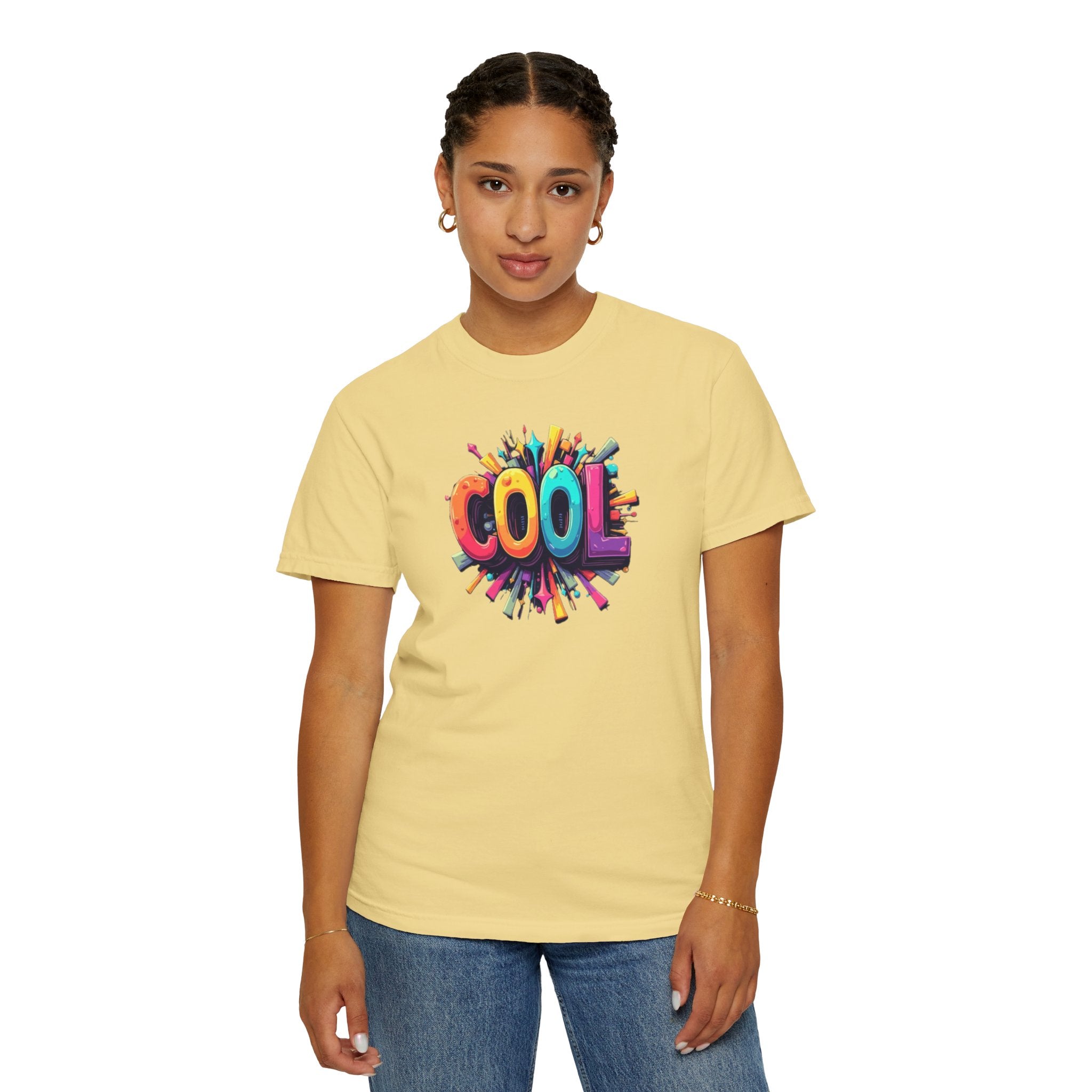 Cool Graphic T-Shirt — Colorful 3D Retro Text Tee