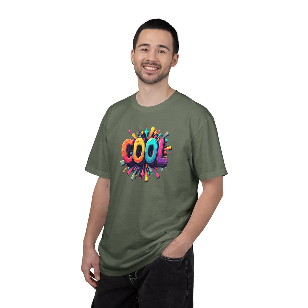 Cool Graphic T-Shirt — Colorful 3D Retro Text Tee