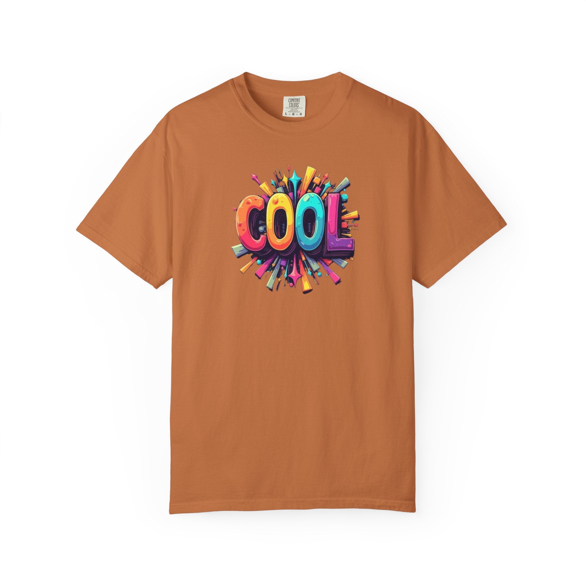 Cool Graphic T-Shirt — Colorful 3D Retro Text Tee