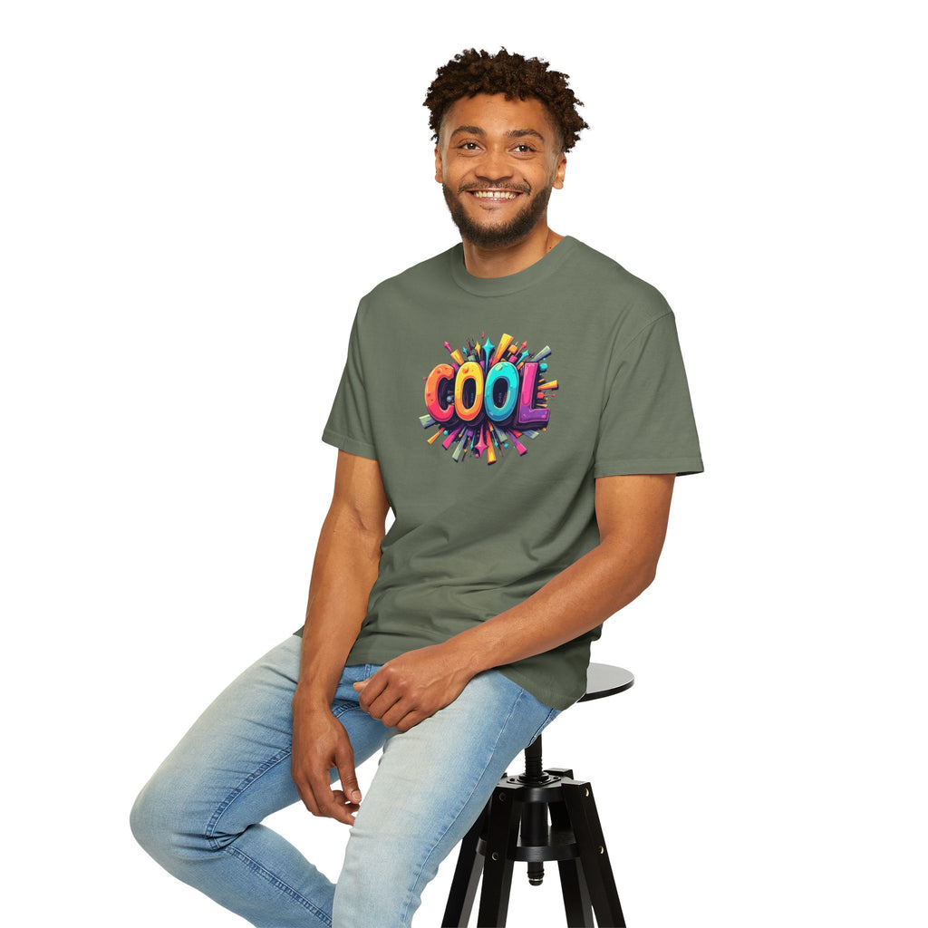 Cool Graphic T-Shirt — Colorful 3D Retro Text Tee
