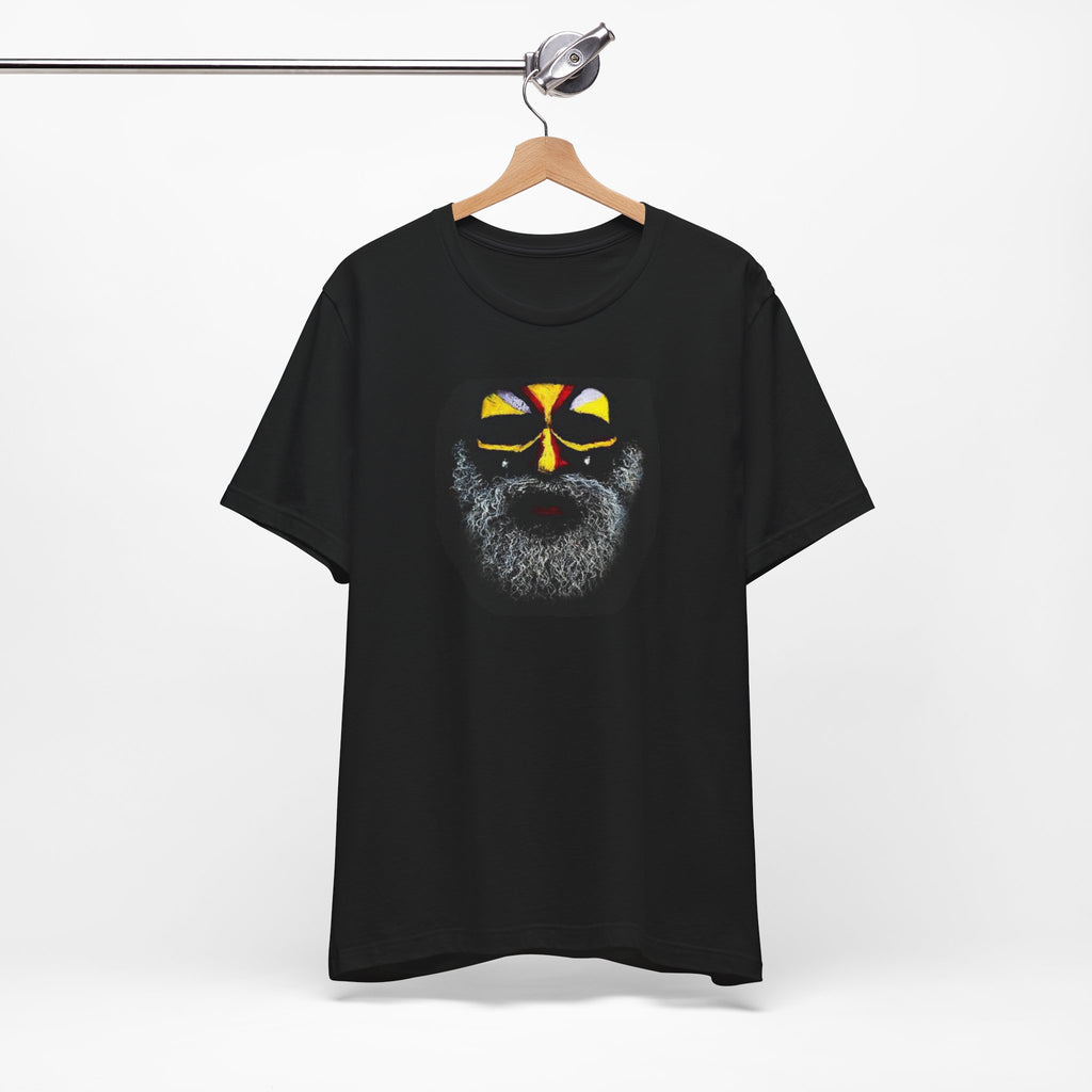 Face Mask Beard Art T-Shirt — Tribal Painted Face Design