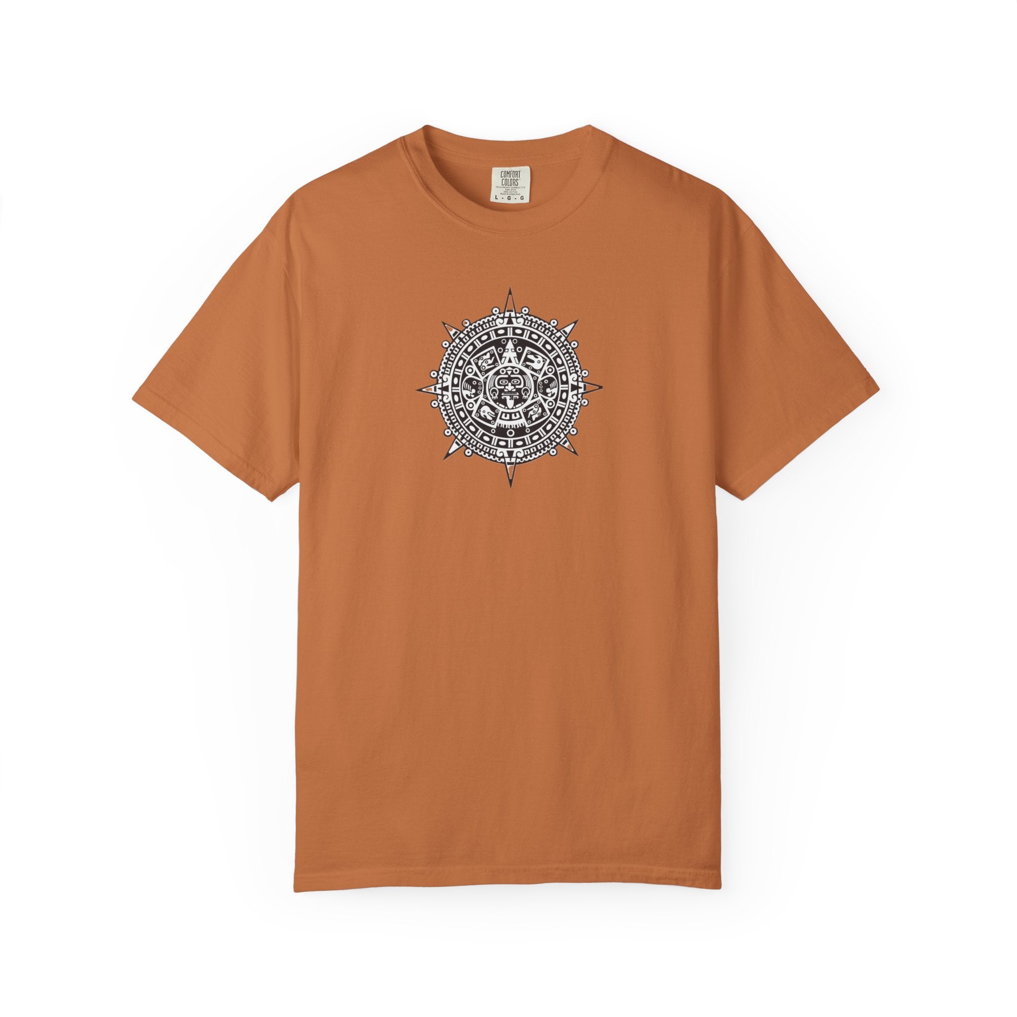 Mandala Compass T‑Shirt — Intricate Aztec Sun Chest Print