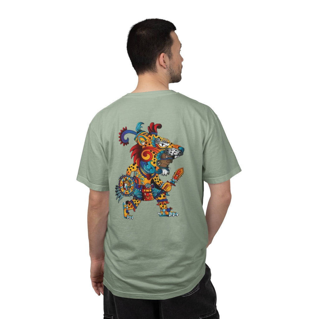 Aztec Jaguar Graphic T-Shirt — Colorful Mythic Animal Back Print