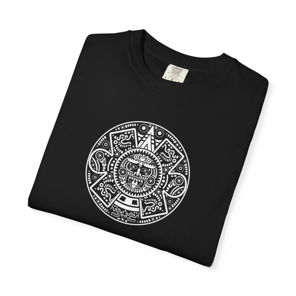 Aztec Sun Graphic T-Shirt — Vintage Mayan Calendar Design