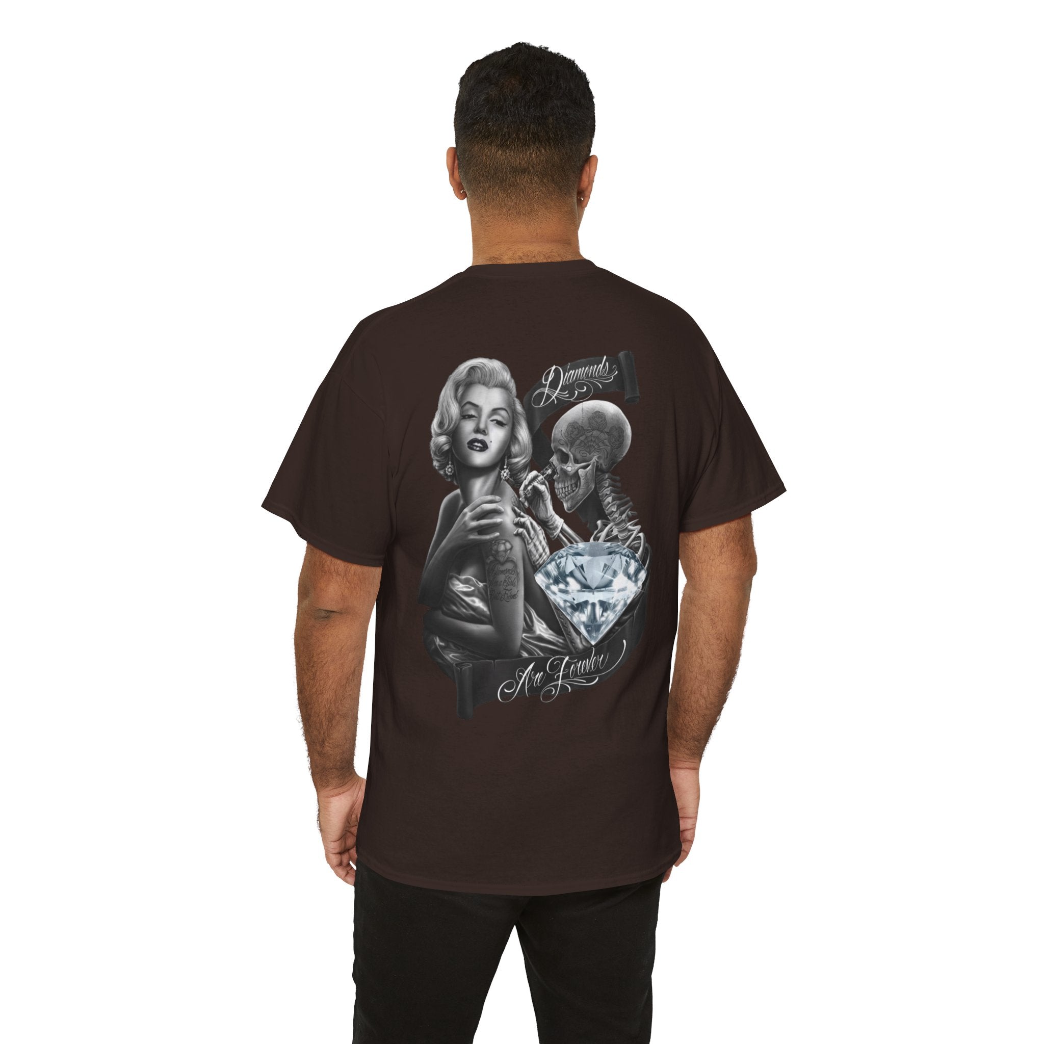 Graphic Tee — Marilyn, Skull & Diamond Vintage Chicano Art Shirt