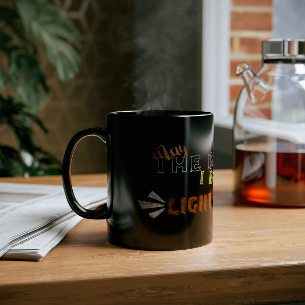 Black Mug — 'If I Burn the Bridges I Walked, I Might Walk My Way' Bold Typography Coffee Cup