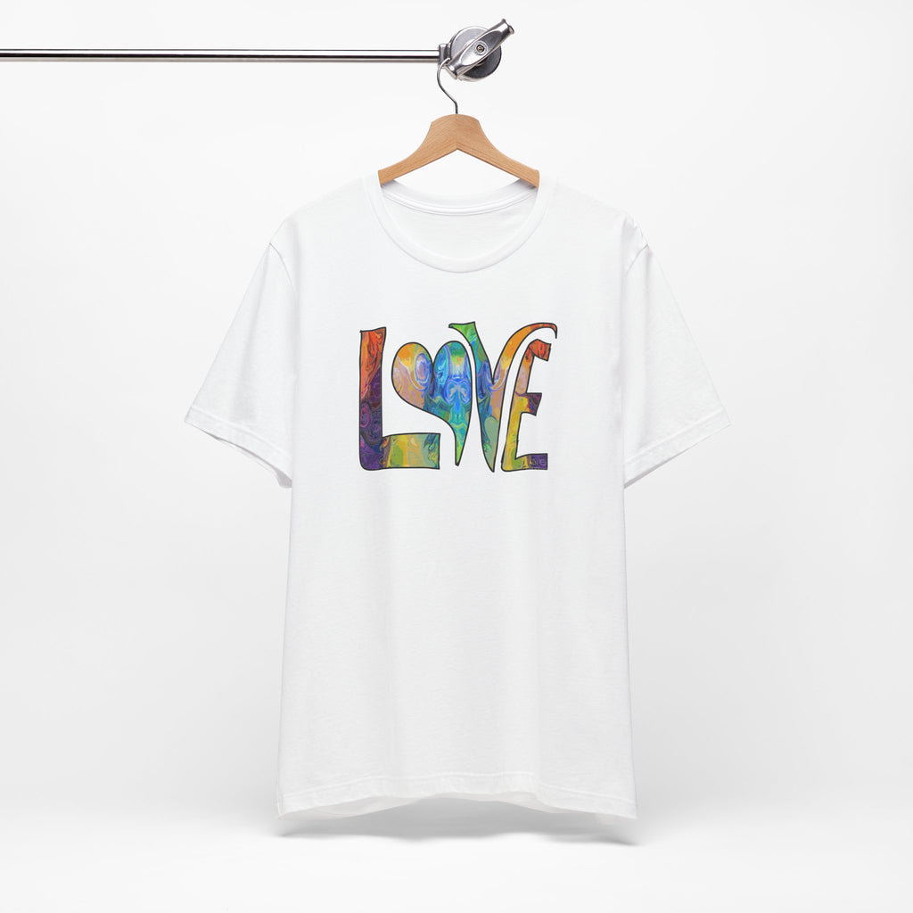 Love Rainbow T-Shirt — Colorful Heart 'LOVE' Graphic Tee