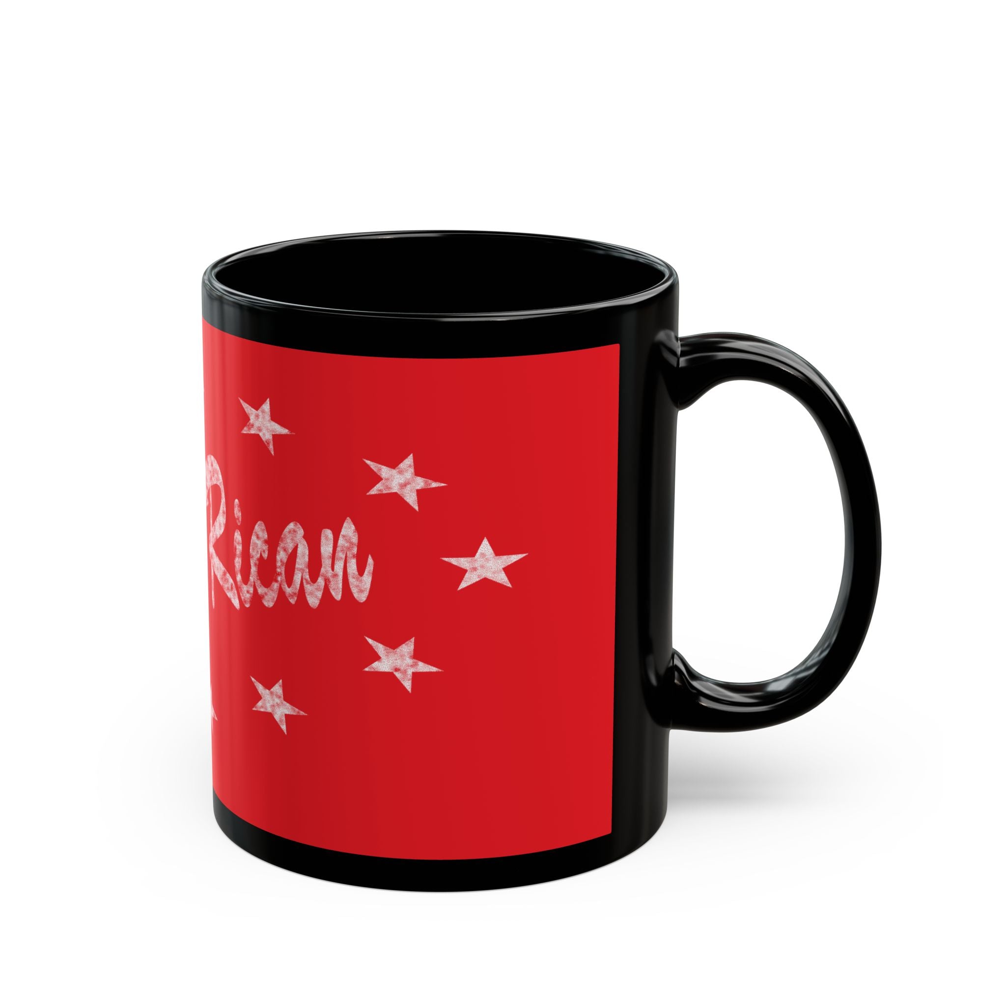 100% Puerto Rican Black Coffee Mug – Red Stars Design (11oz, 15oz)