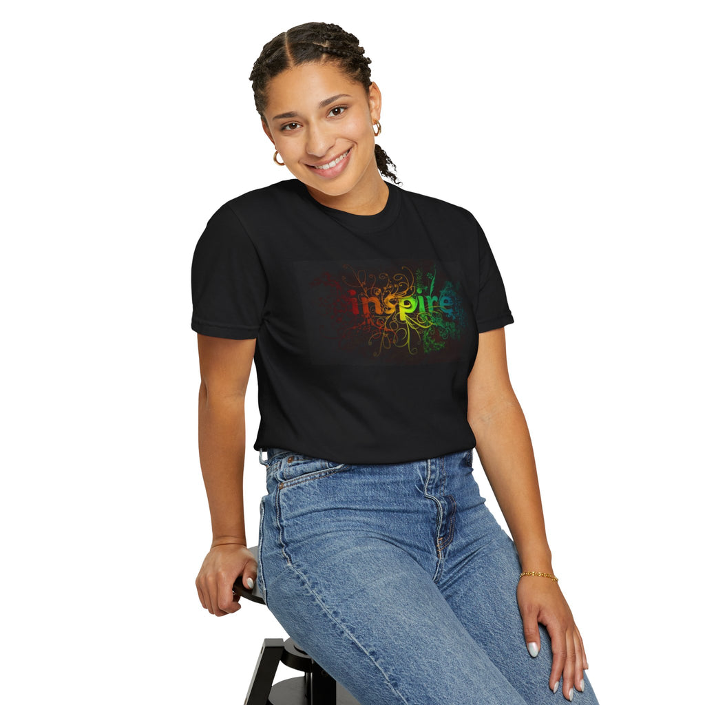 Inspire Floral Rainbow Graphic T-Shirt