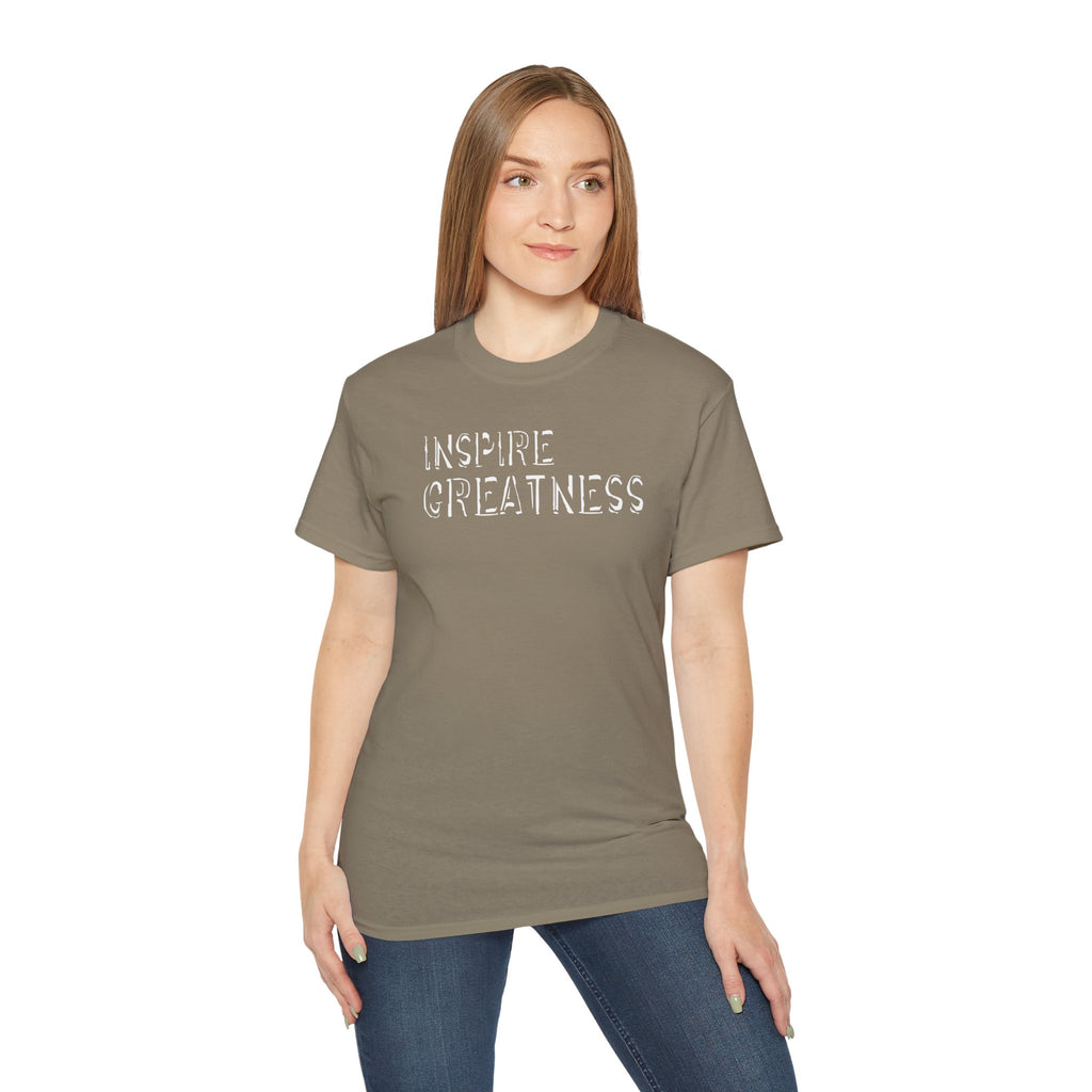 Inspire Greatness Cotton Tee — Motivational Graphic Shirt