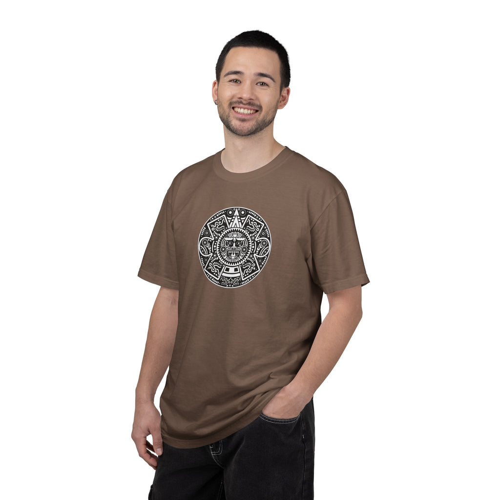 Aztec Sun Graphic T-Shirt — Vintage Mayan Calendar Design