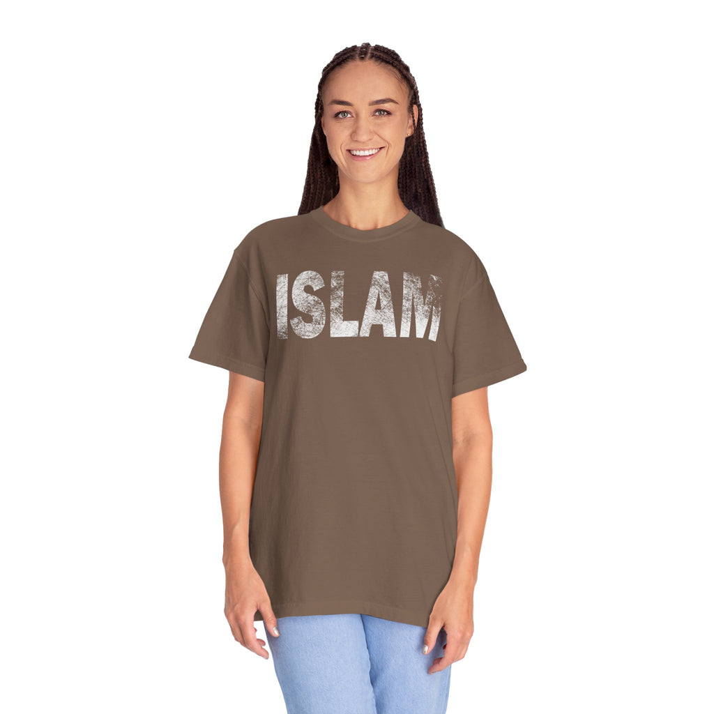 Islam Graphic T-Shirt — Distressed Block Letter Faith Tee