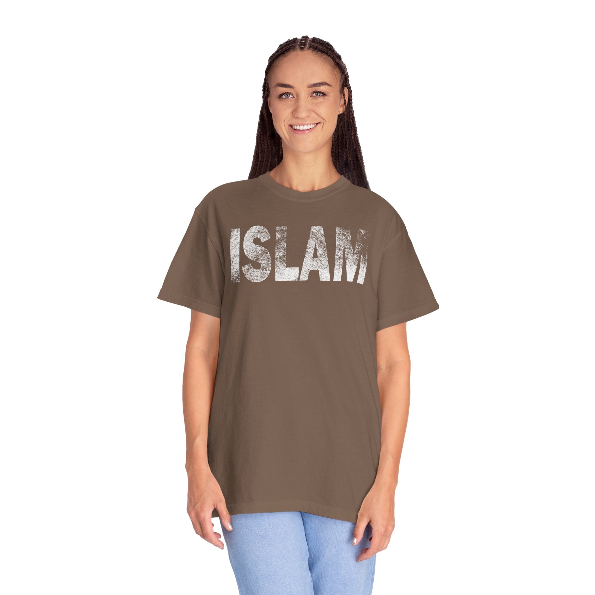 Islam Graphic T-Shirt — Distressed Block Letter Faith Tee
