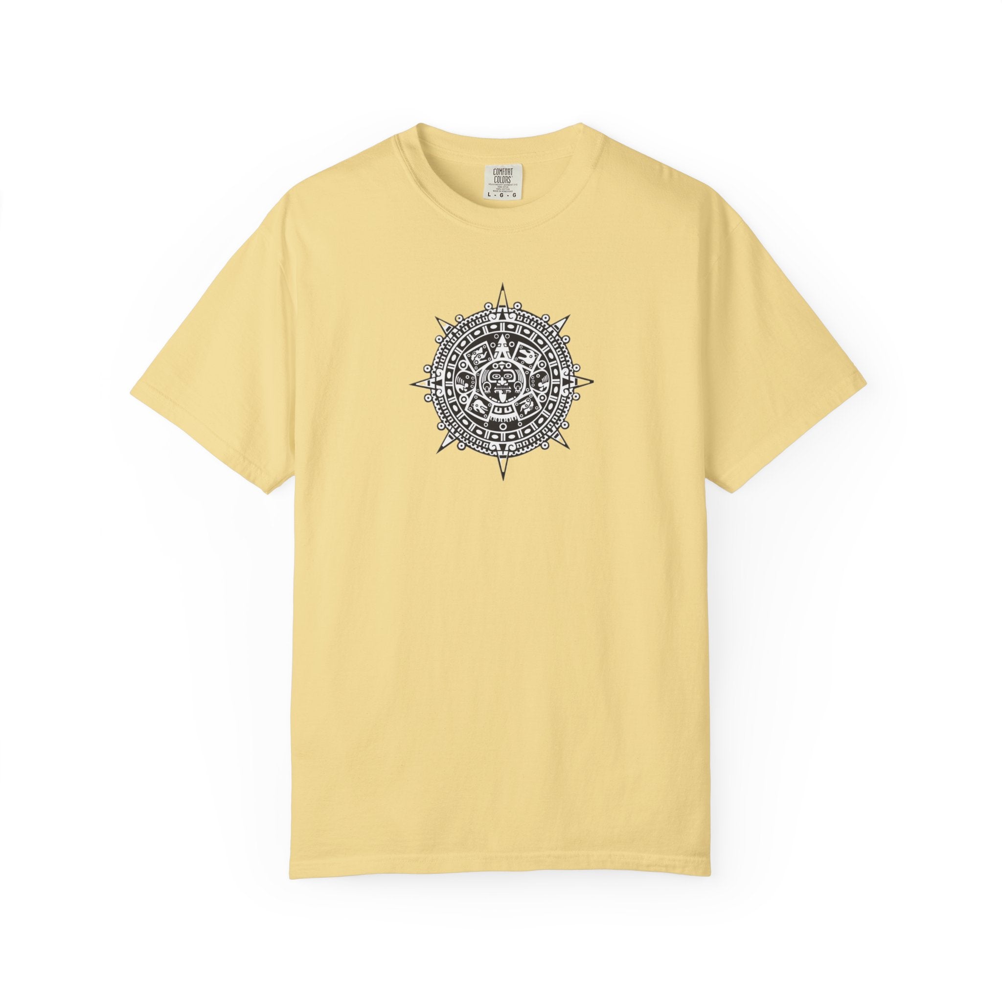 Mandala Compass T‑Shirt — Intricate Aztec Sun Chest Print