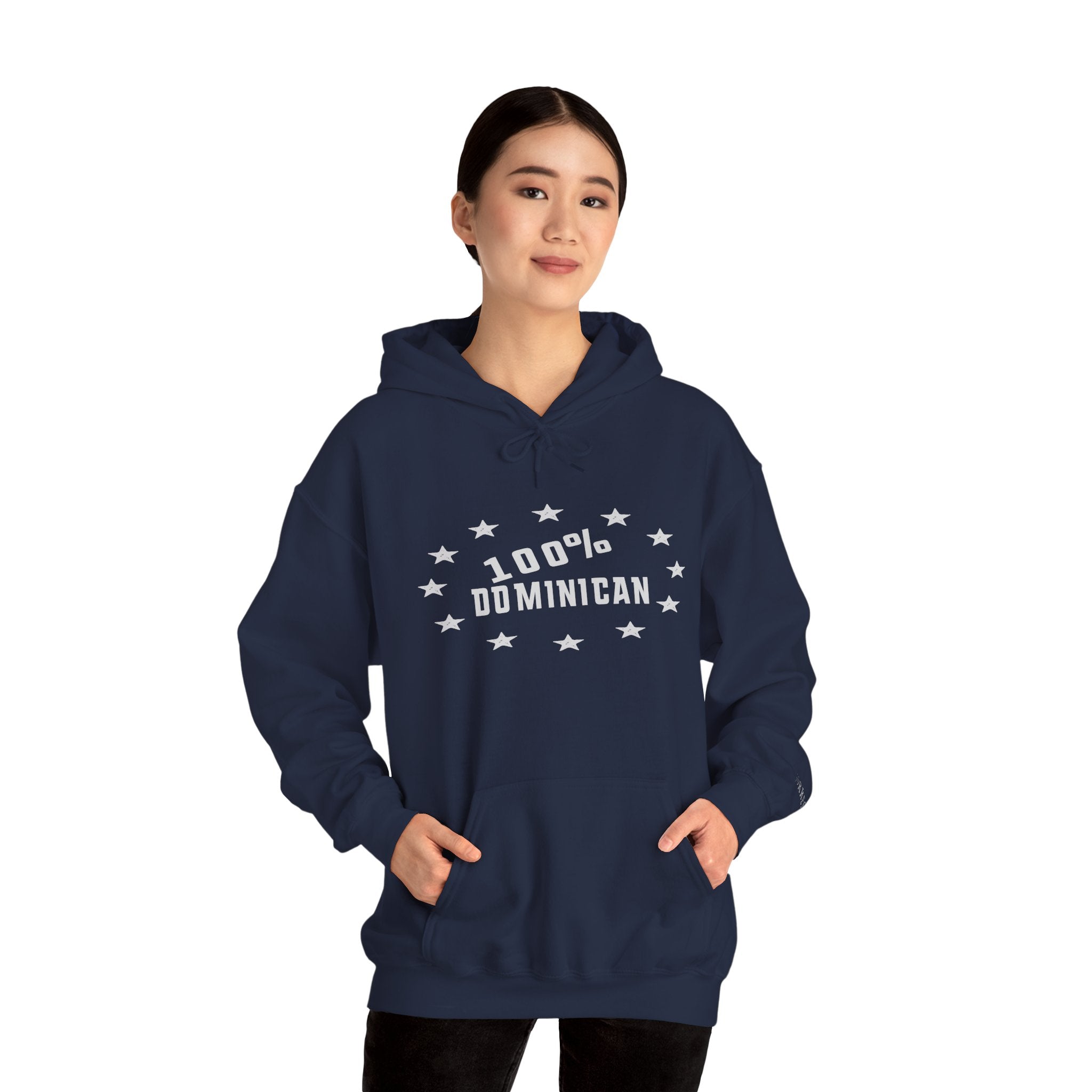 Dominican Pride Hoodie — "100% Dominican" Pullover Hooded Sweatshirt