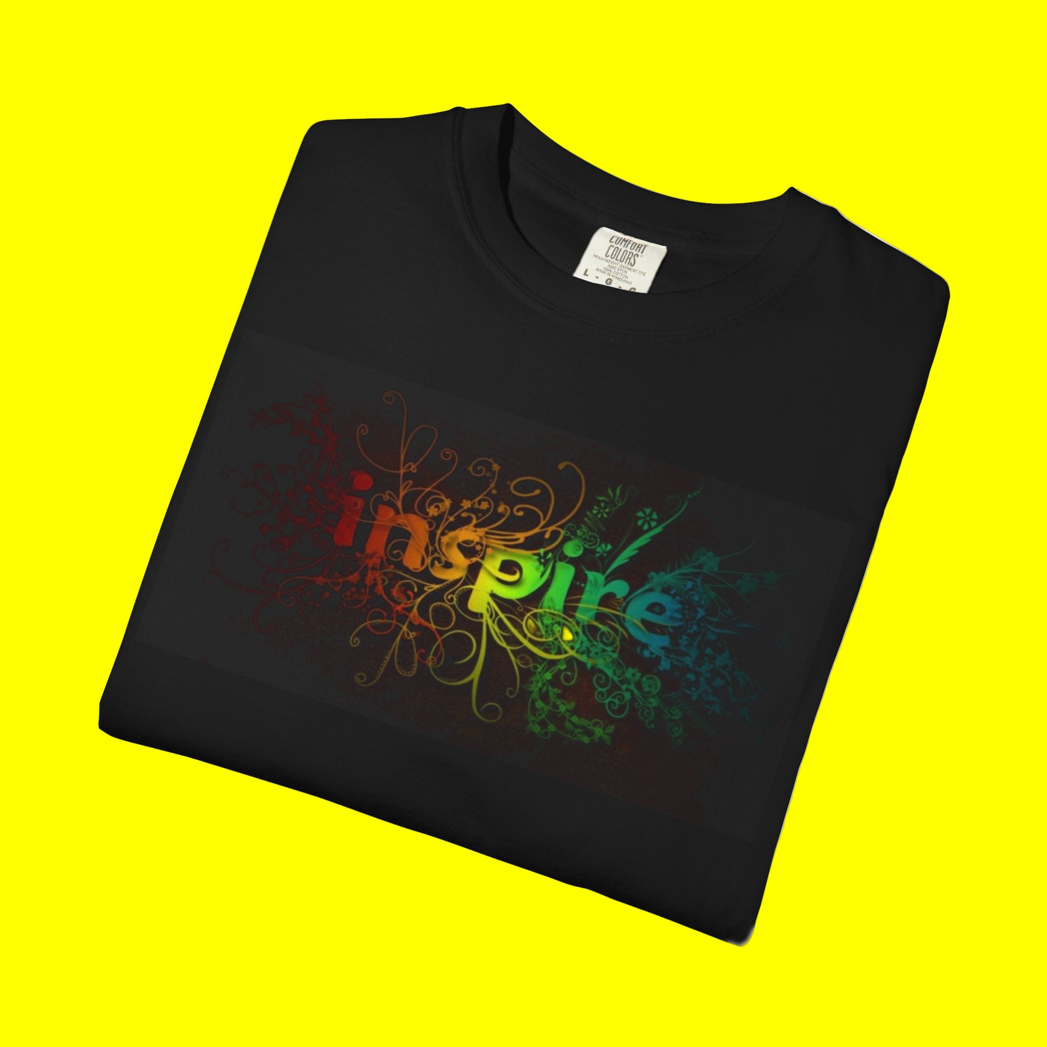 Inspire Floral Rainbow Graphic T-Shirt