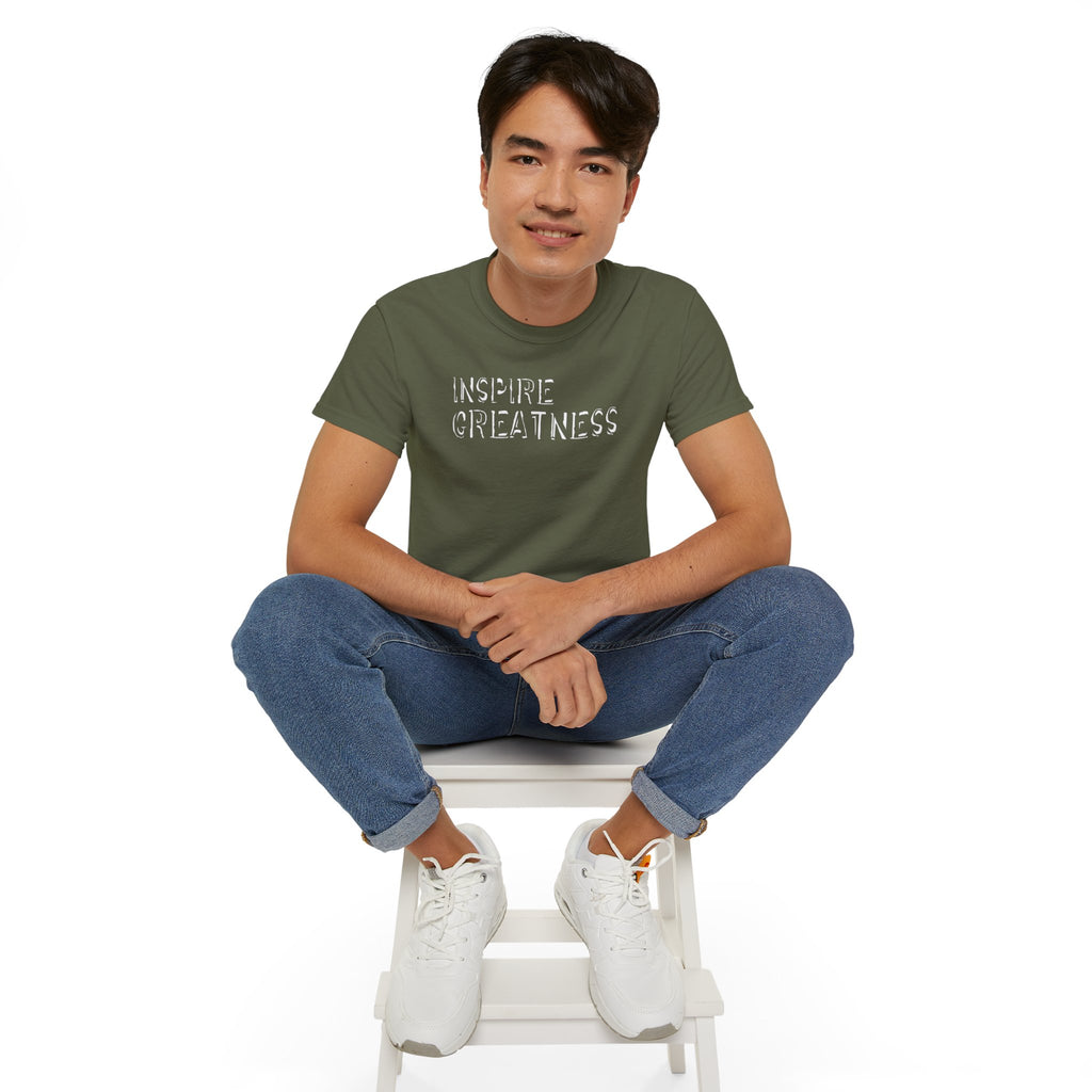 Inspire Greatness Cotton Tee — Motivational Graphic Shirt