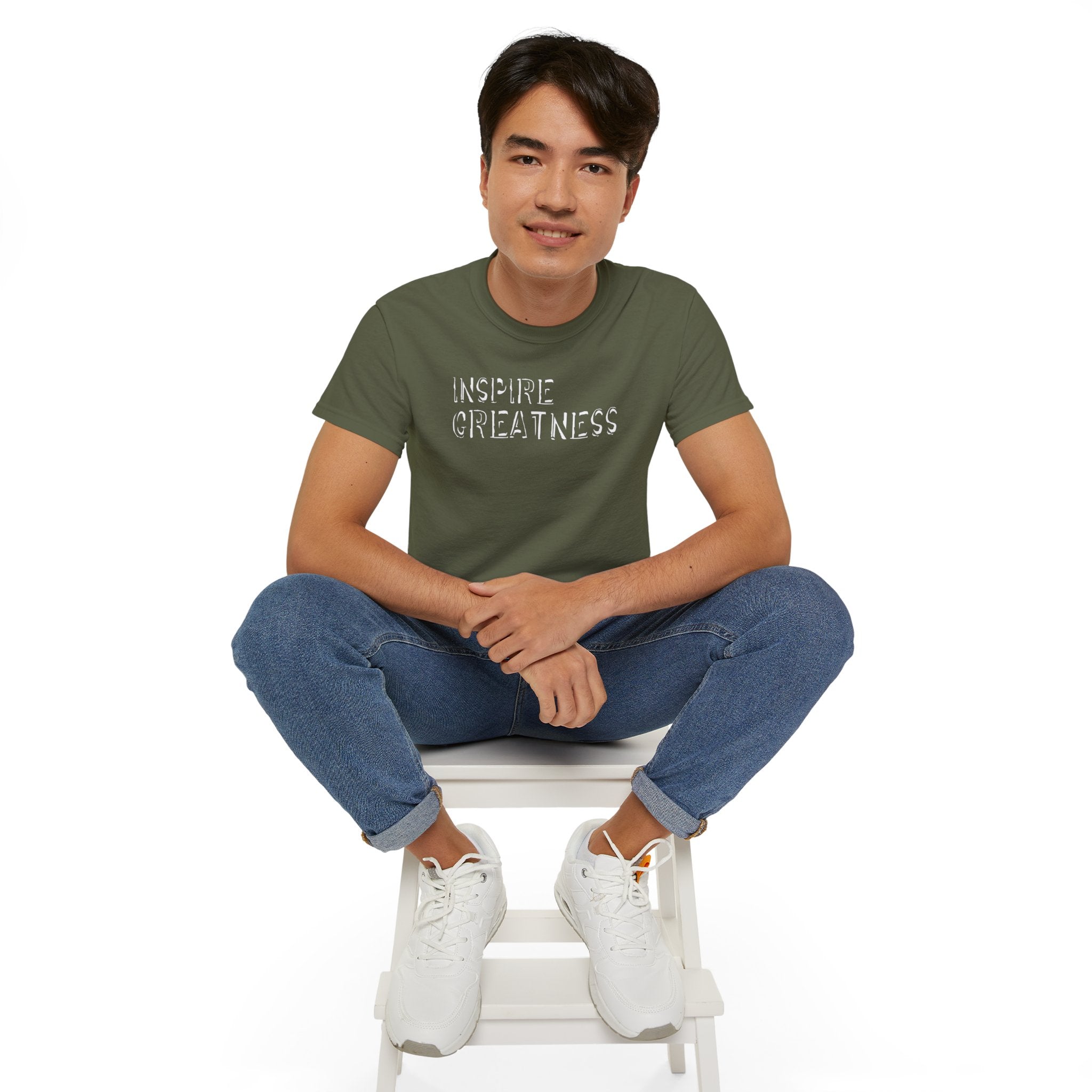 Inspire Greatness Cotton Tee — Motivational Graphic Shirt