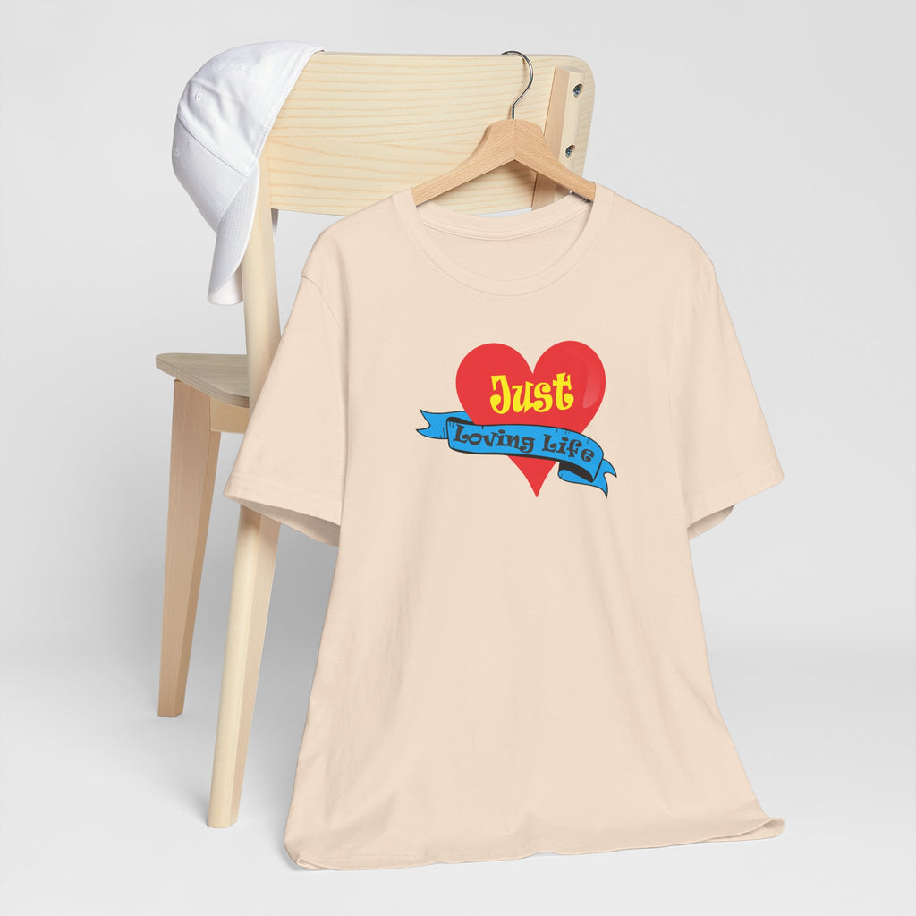 Just Loving Life Heart Tee — Positive Vintage Graphic T-Shirt