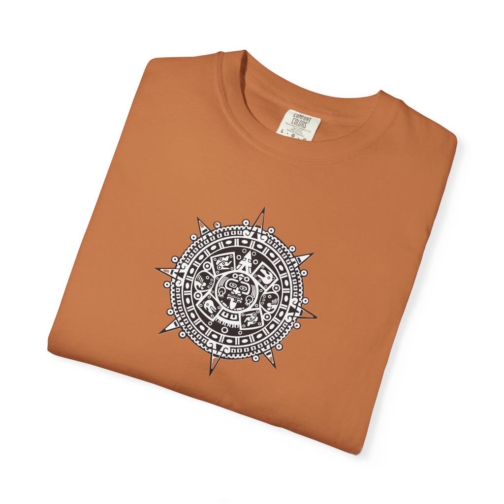 Mandala Compass T‑Shirt — Intricate Aztec Sun Chest Print