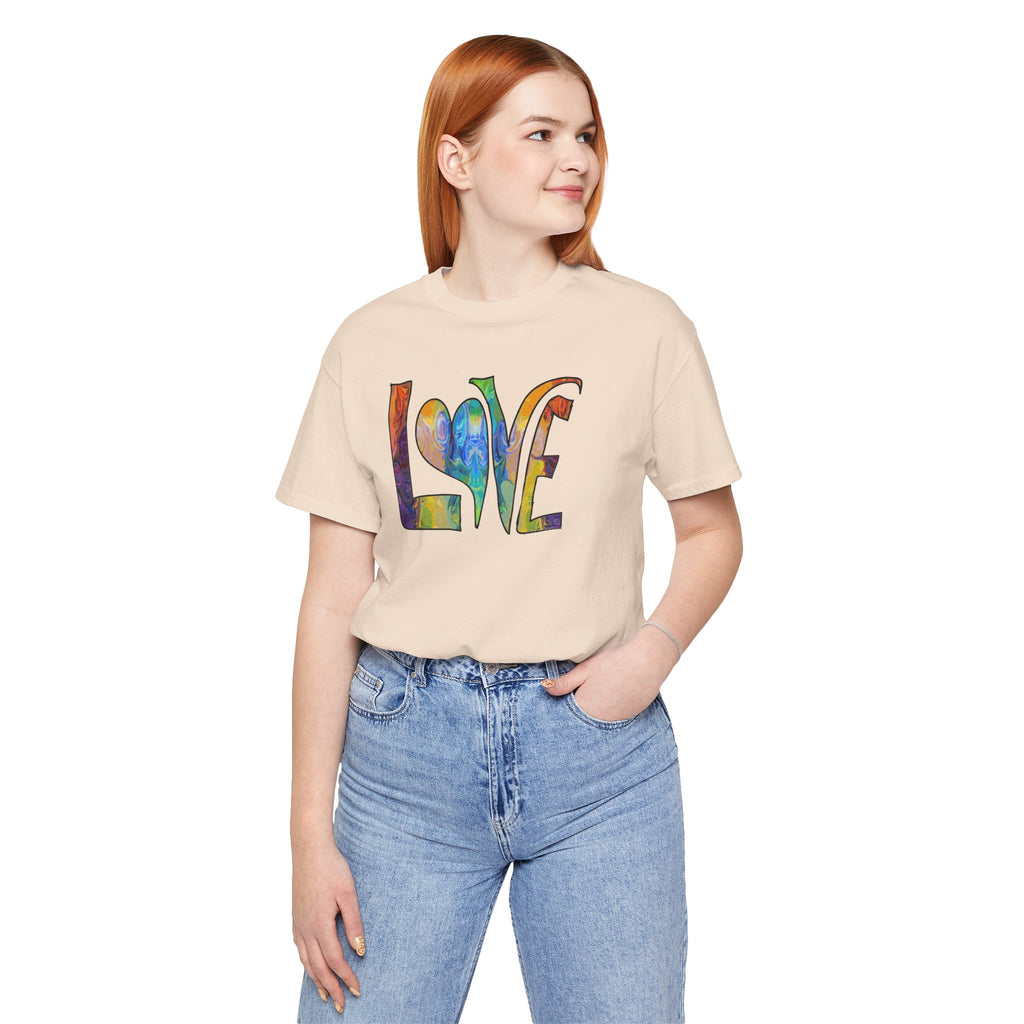 Love Rainbow T-Shirt — Colorful Heart 'LOVE' Graphic Tee