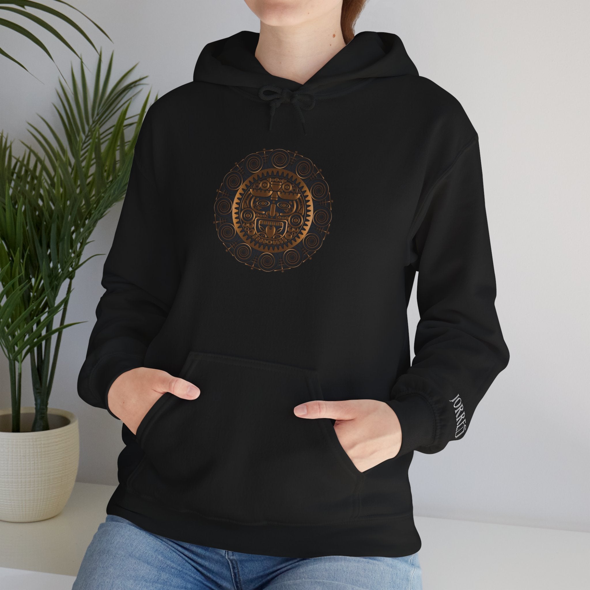 Hoodie — Vintage Gold Mandala Emblem Pullover