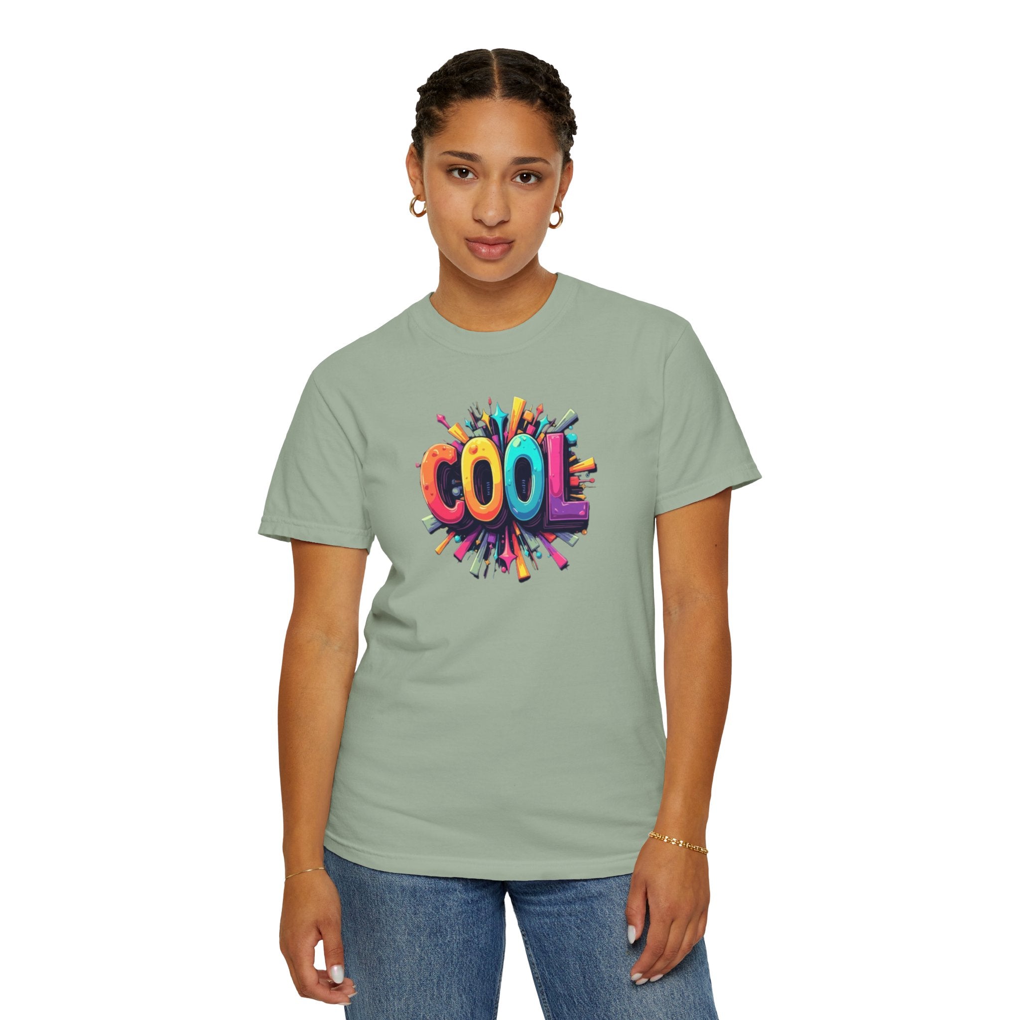 Cool Graphic T-Shirt — Colorful 3D Retro Text Tee