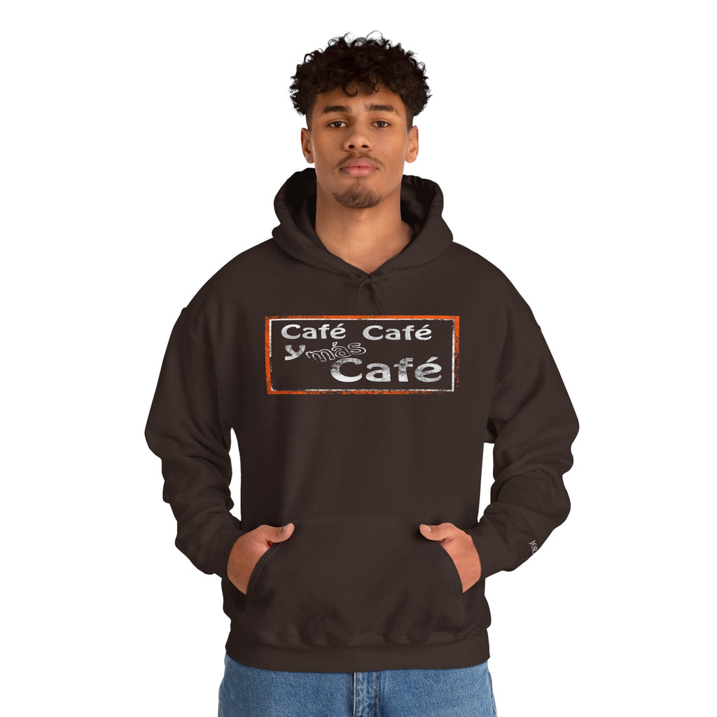 Cafe Café Hoodie — Retro Coffee Shop Logo Pullover