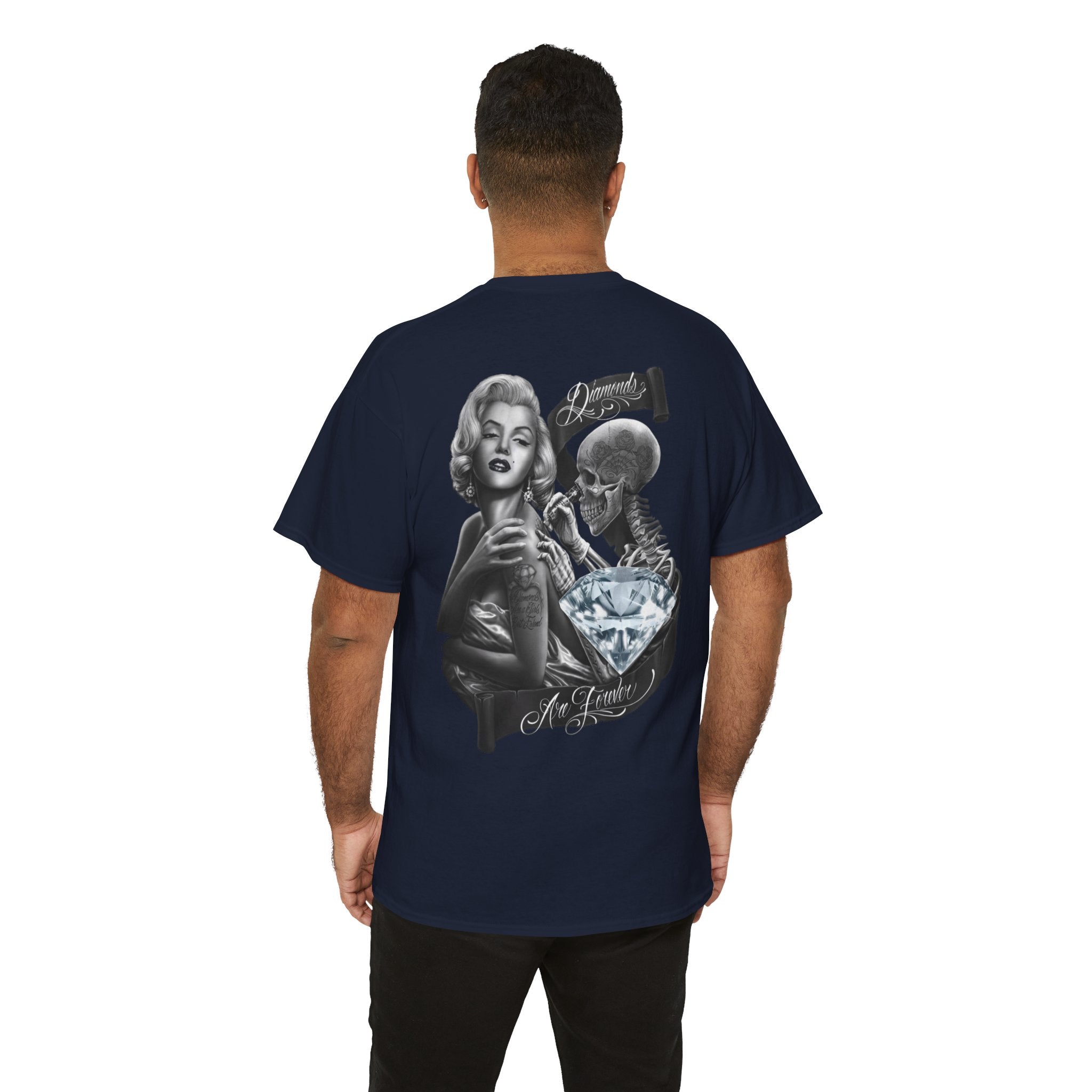 Graphic Tee — Marilyn, Skull & Diamond Vintage Chicano Art Shirt