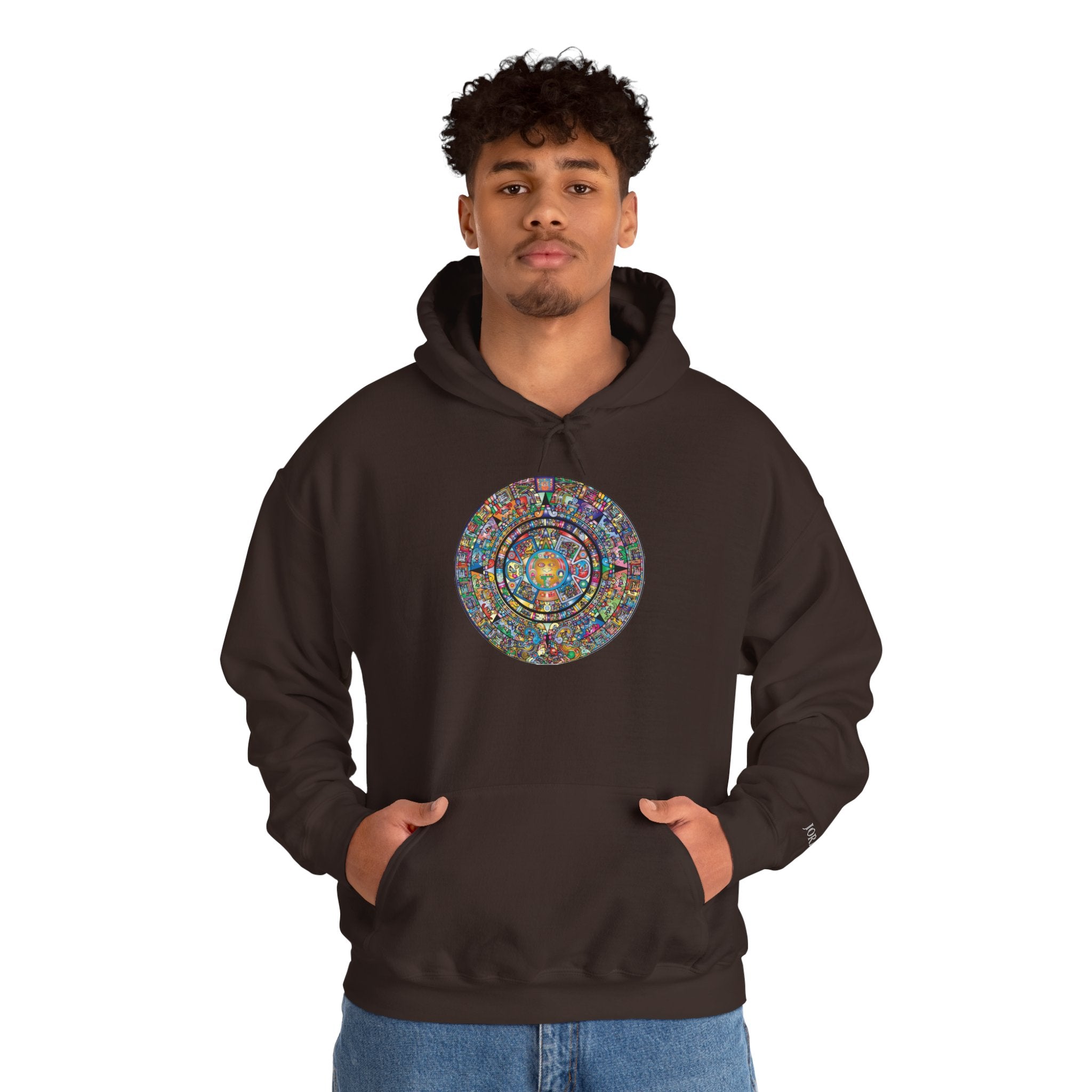 Mystic Mandala Hoodie — Colorful Spiritual Circle Graphic