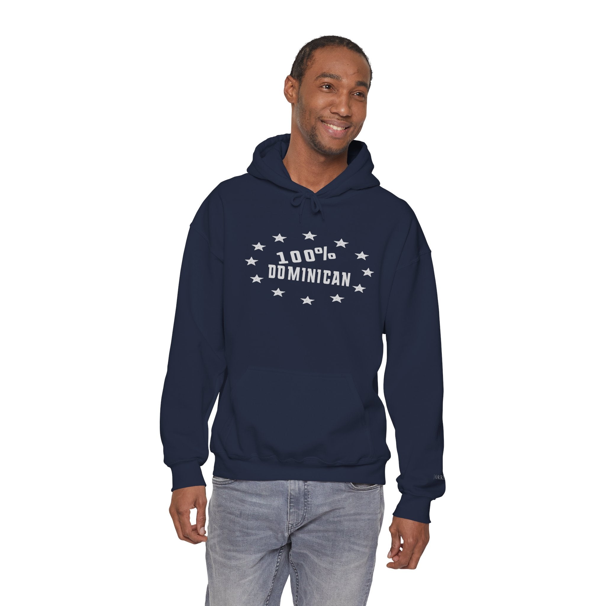 Dominican Pride Hoodie — "100% Dominican" Pullover Hooded Sweatshirt