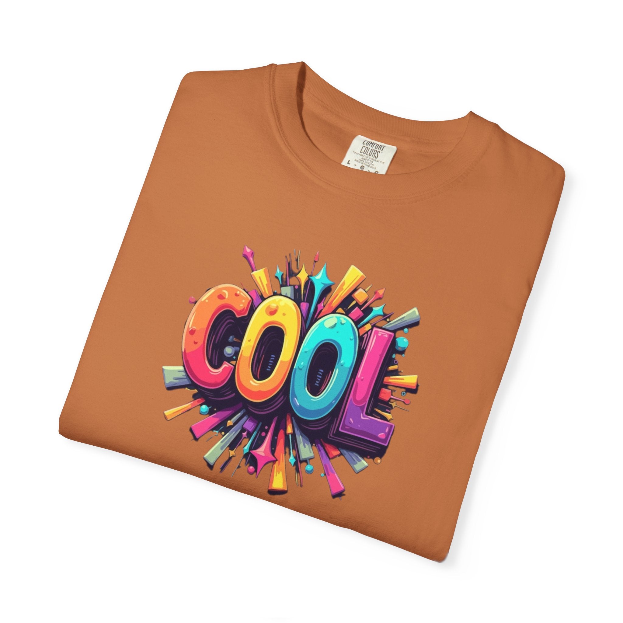 Cool Graphic T-Shirt — Colorful 3D Retro Text Tee