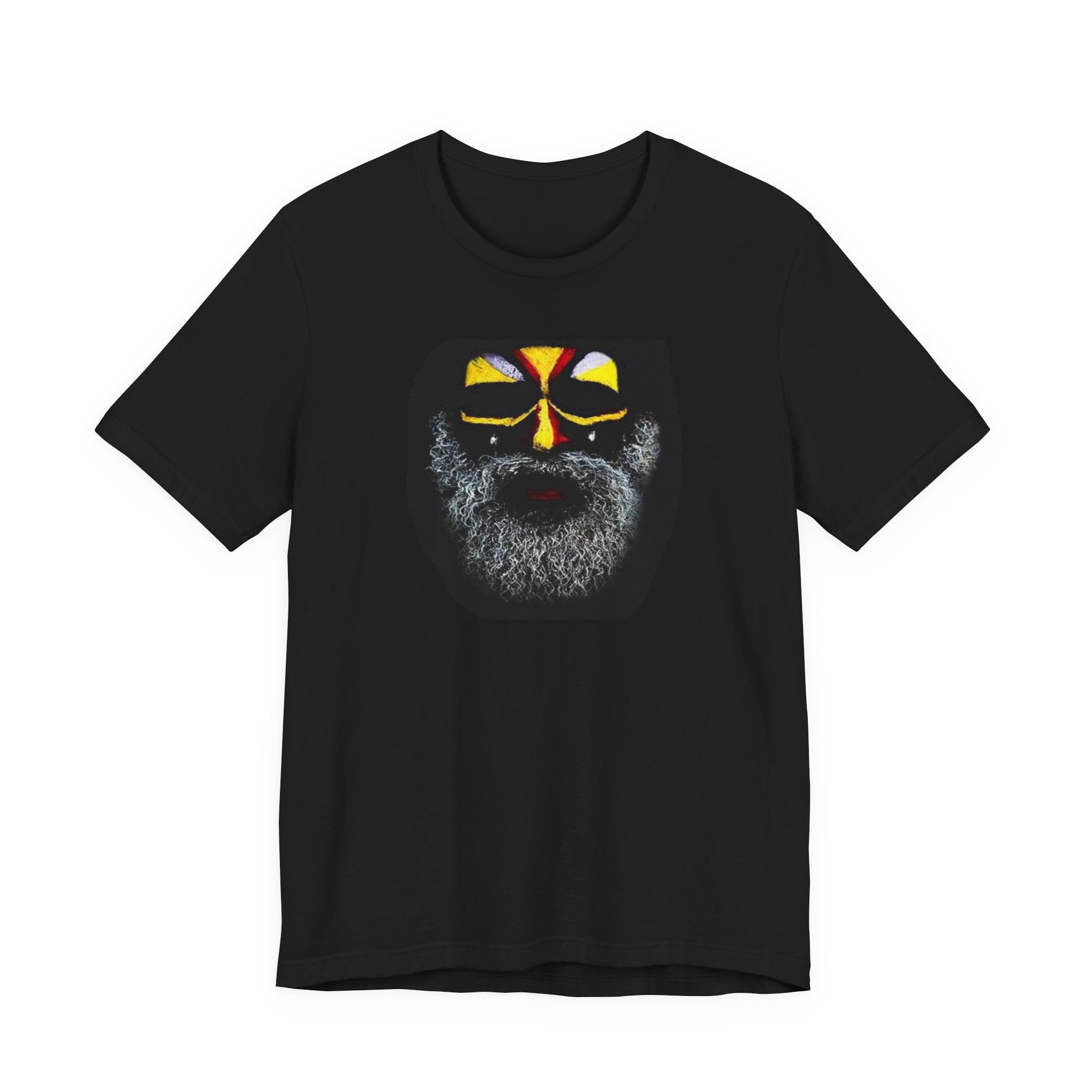 Face Mask Beard Art T-Shirt — Tribal Painted Face Design