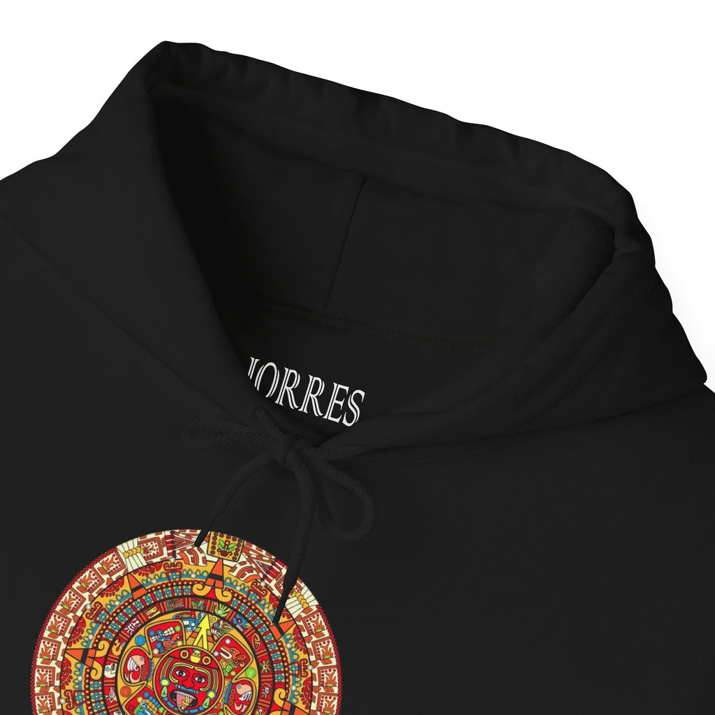 Aztec Calendar Hoodie — Vibrant Mayan Sun Mandala Sweatshirt