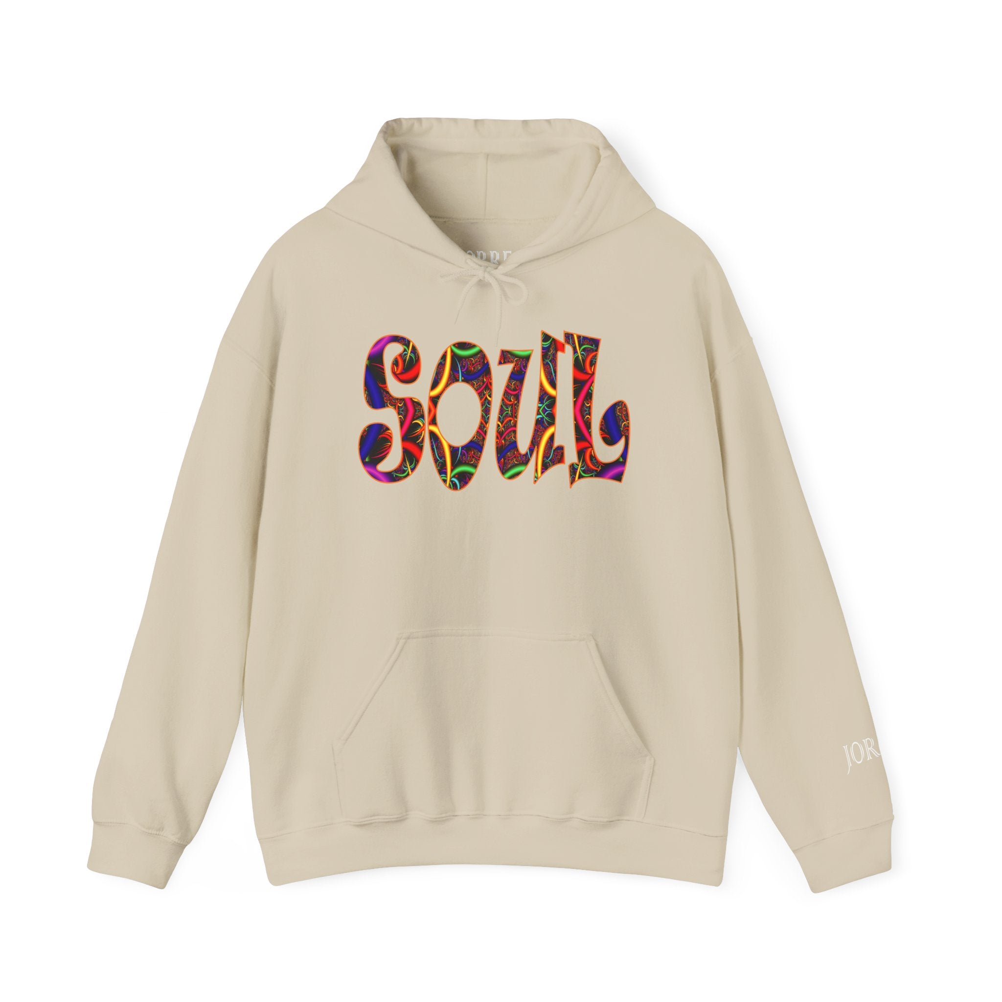 Soul Graphic Hoodie — Colorful Retro Psychedelic Typography Sweatshirt