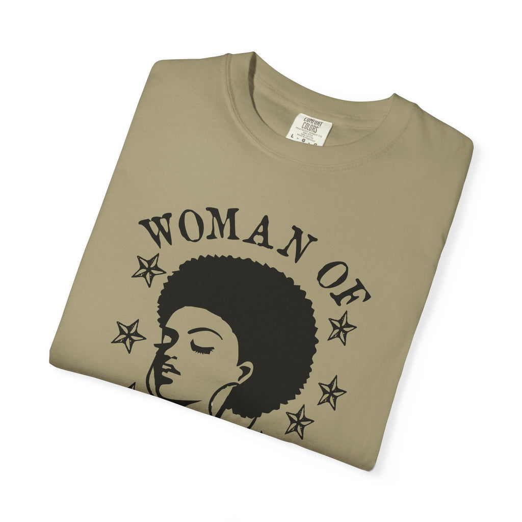 Woman of Substance T-Shirt — Empowering Afro Portrait Tee