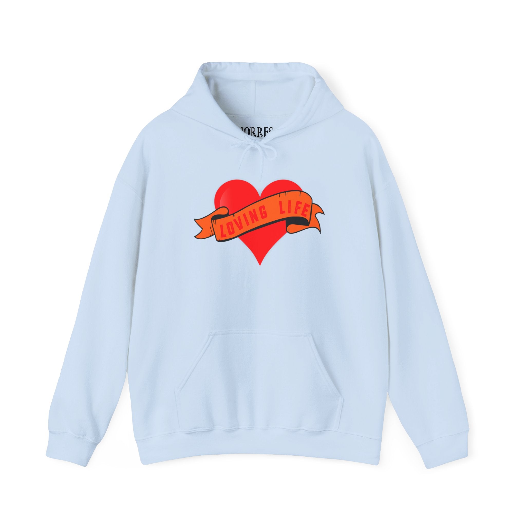 Loving Life Heart Hoodie – Retro Banner Graphic Pullover