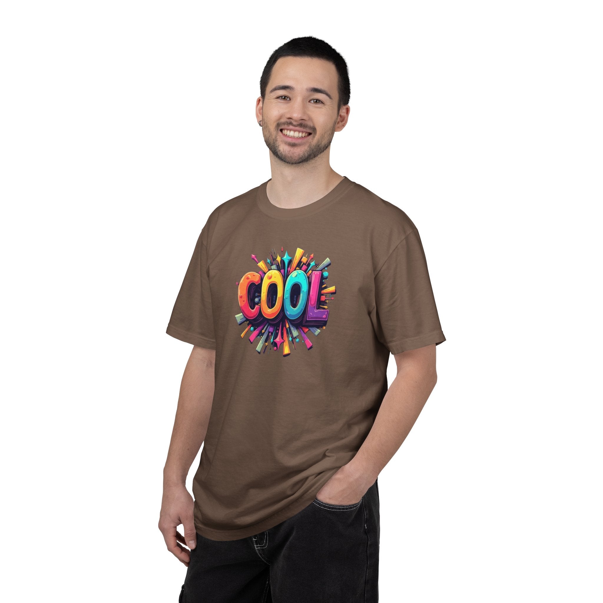 Cool Graphic T-Shirt — Colorful 3D Retro Text Tee