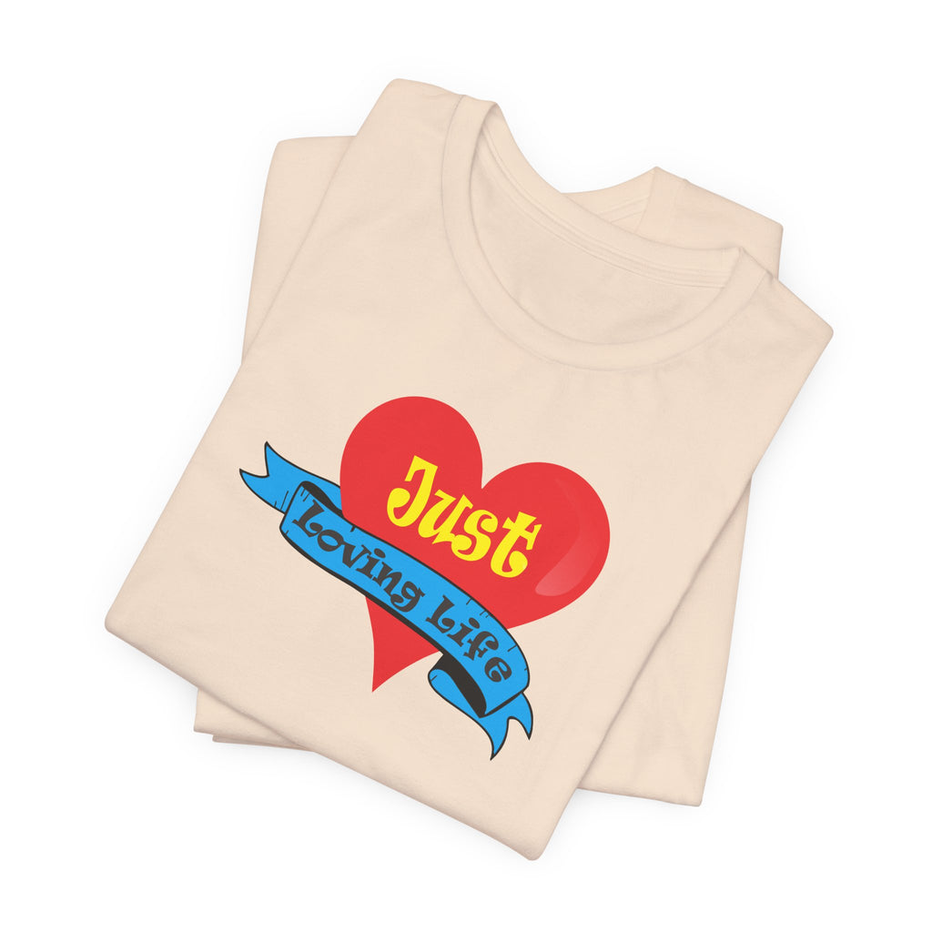 Just Loving Life Heart Tee — Positive Vintage Graphic T-Shirt