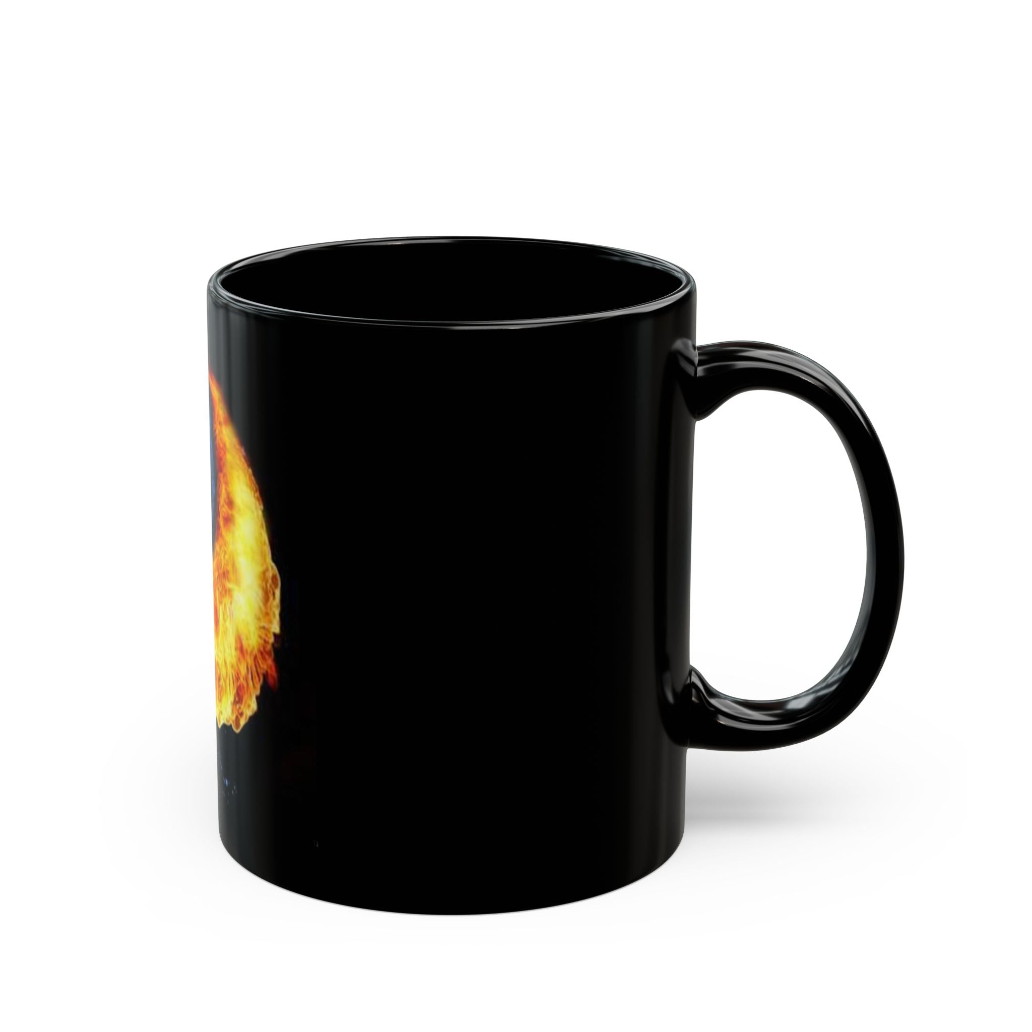 Fire and Water Yin Yang Black Mug — 11oz/15oz Ceramic Coffee Cup