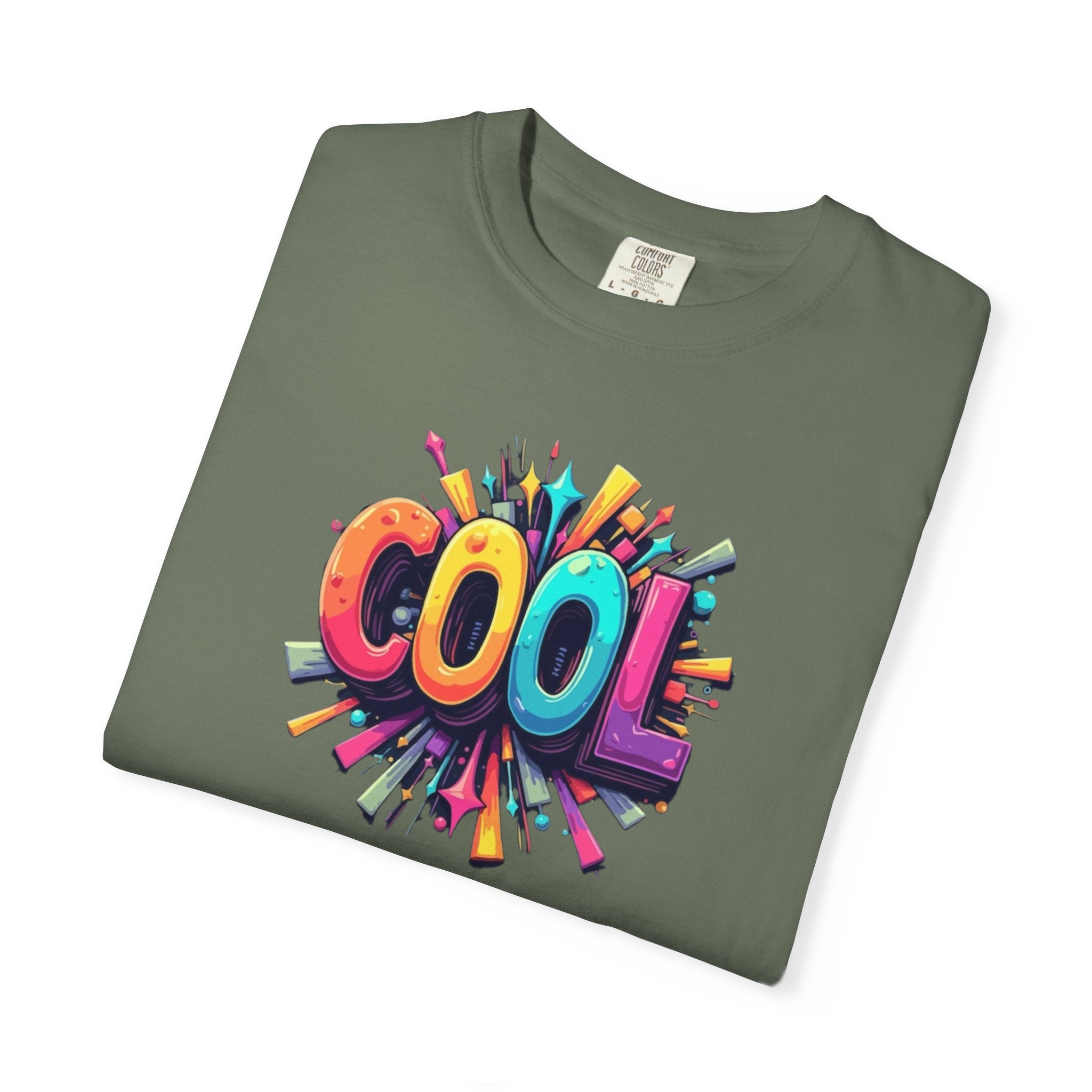 Cool Graphic T-Shirt — Colorful 3D Retro Text Tee