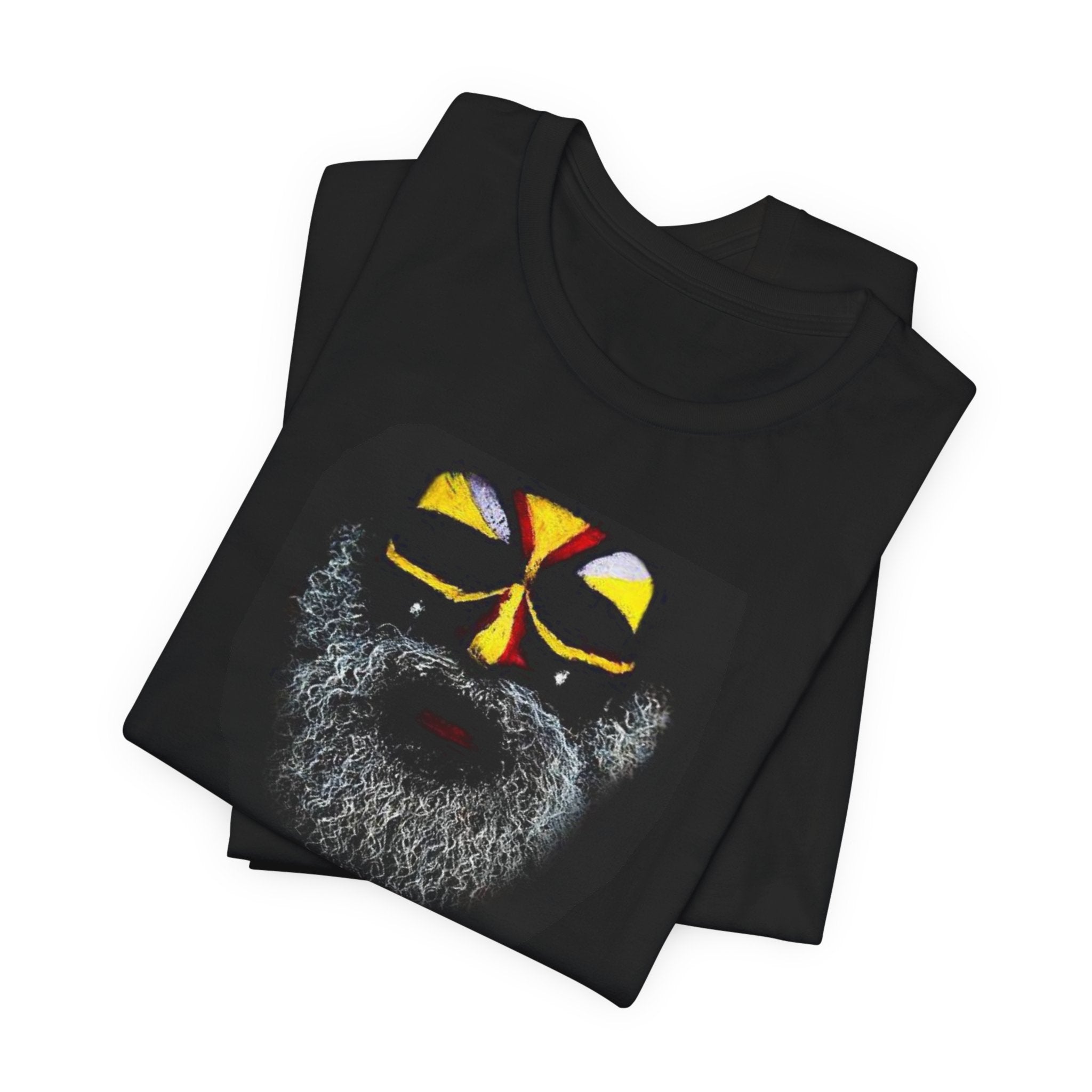 Face Mask Beard Art T-Shirt — Tribal Painted Face Design