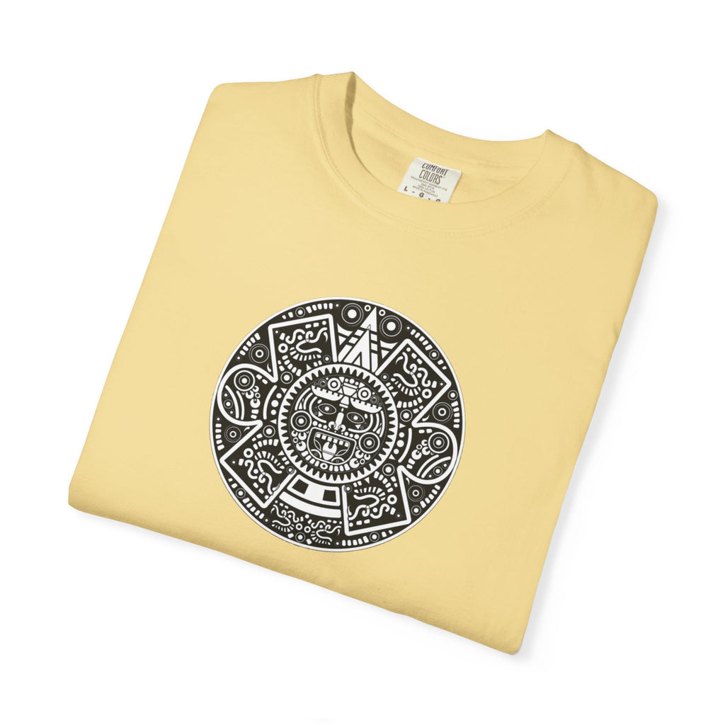 Aztec Sun Graphic T-Shirt — Vintage Mayan Calendar Design