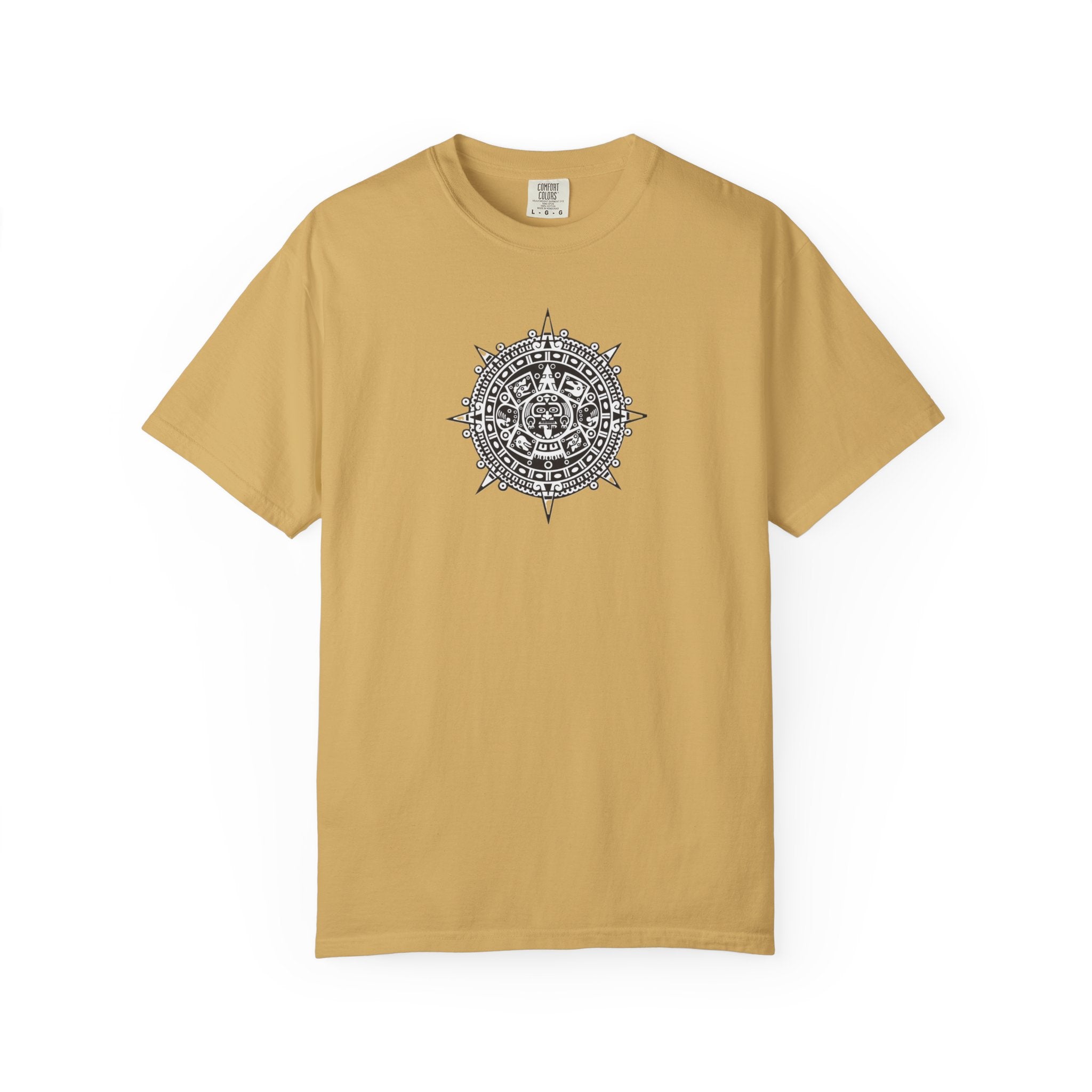 Mandala Compass T‑Shirt — Intricate Aztec Sun Chest Print