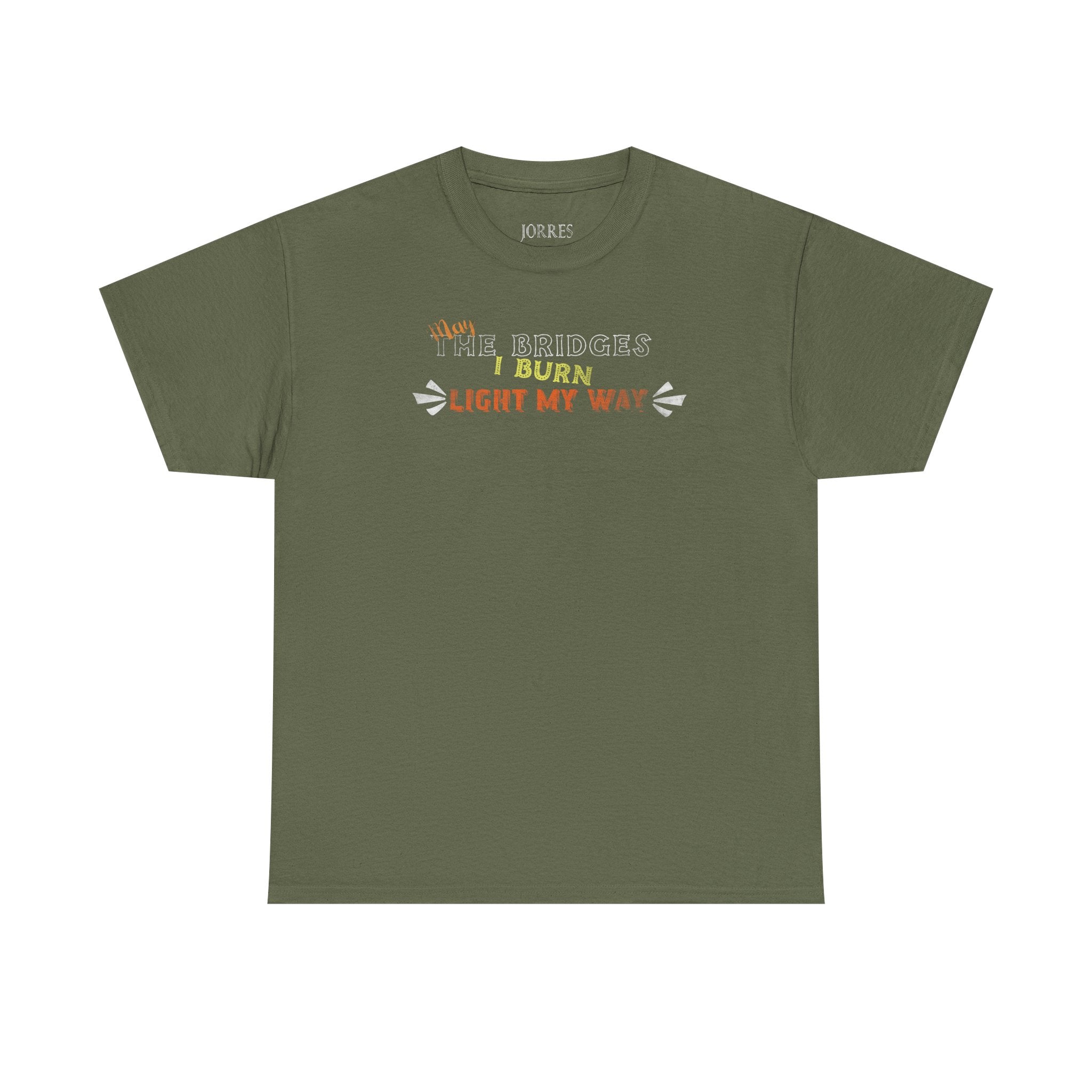Burn Bright Graphic Tee — "Burn Light My Way" Rustic Campfire T-Shirt